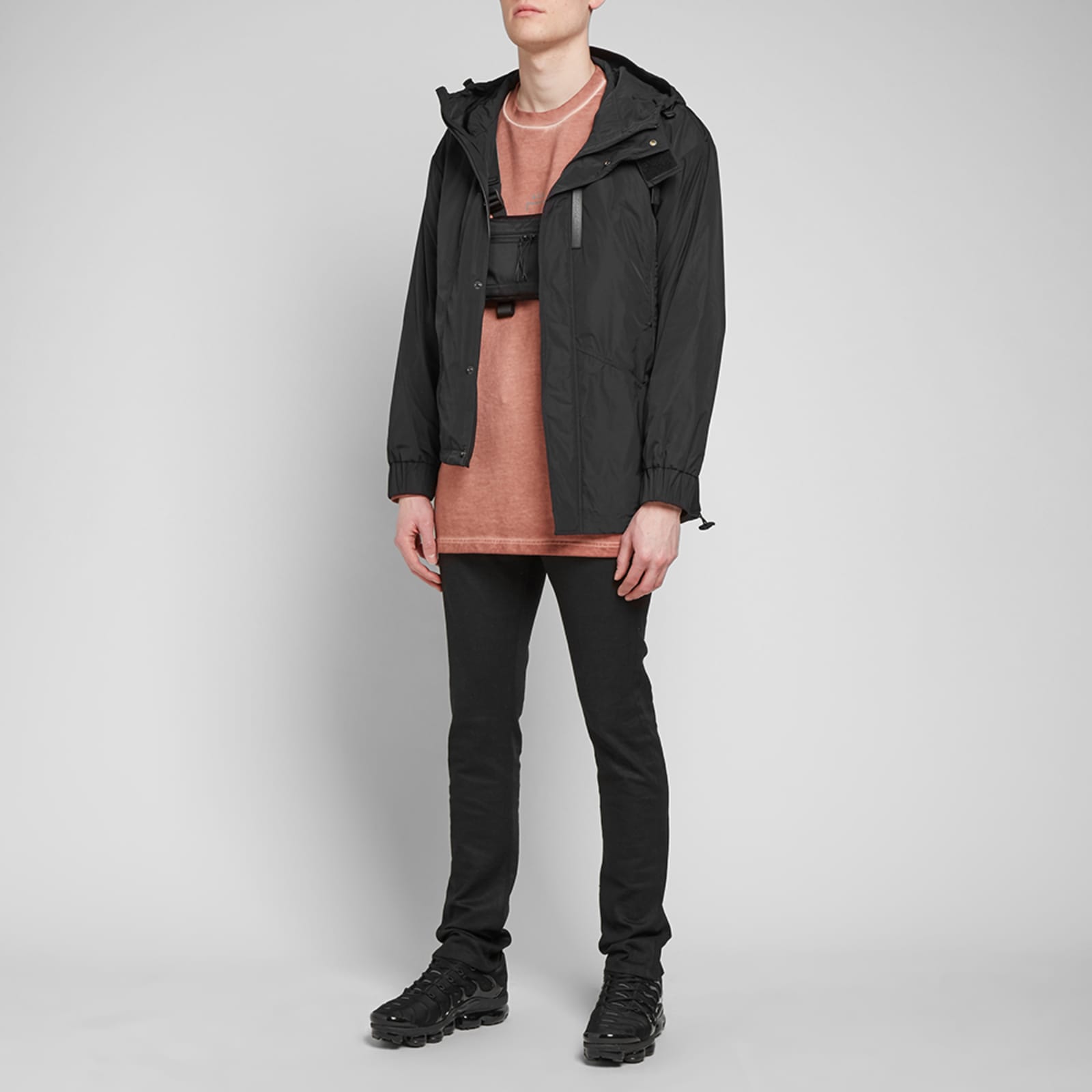 ACOLDWALL* Asymmetric Hooded Windbreaker Black END. (US)