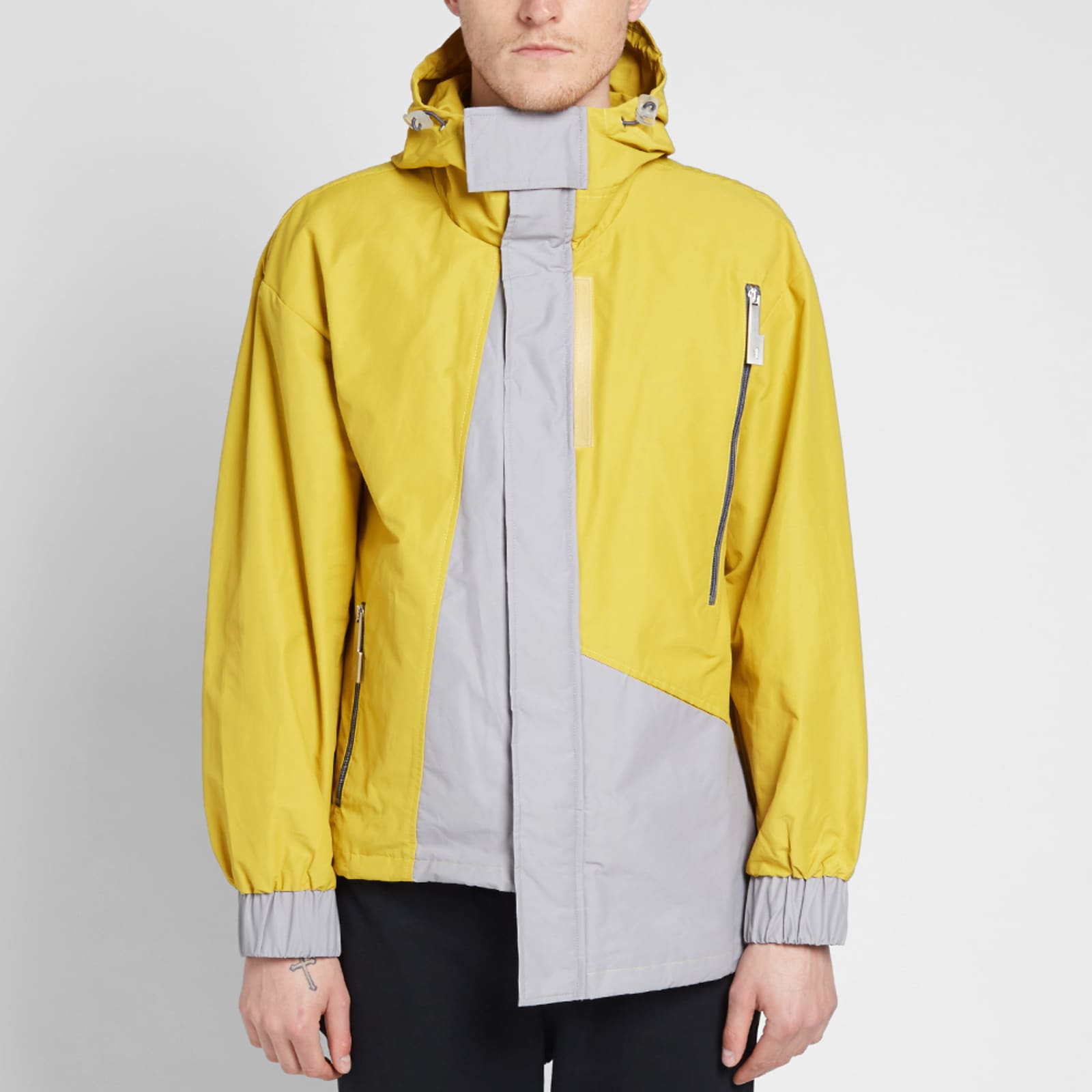 ACOLDWALL* Asymmetric Hooded Windbreaker Ochre END.