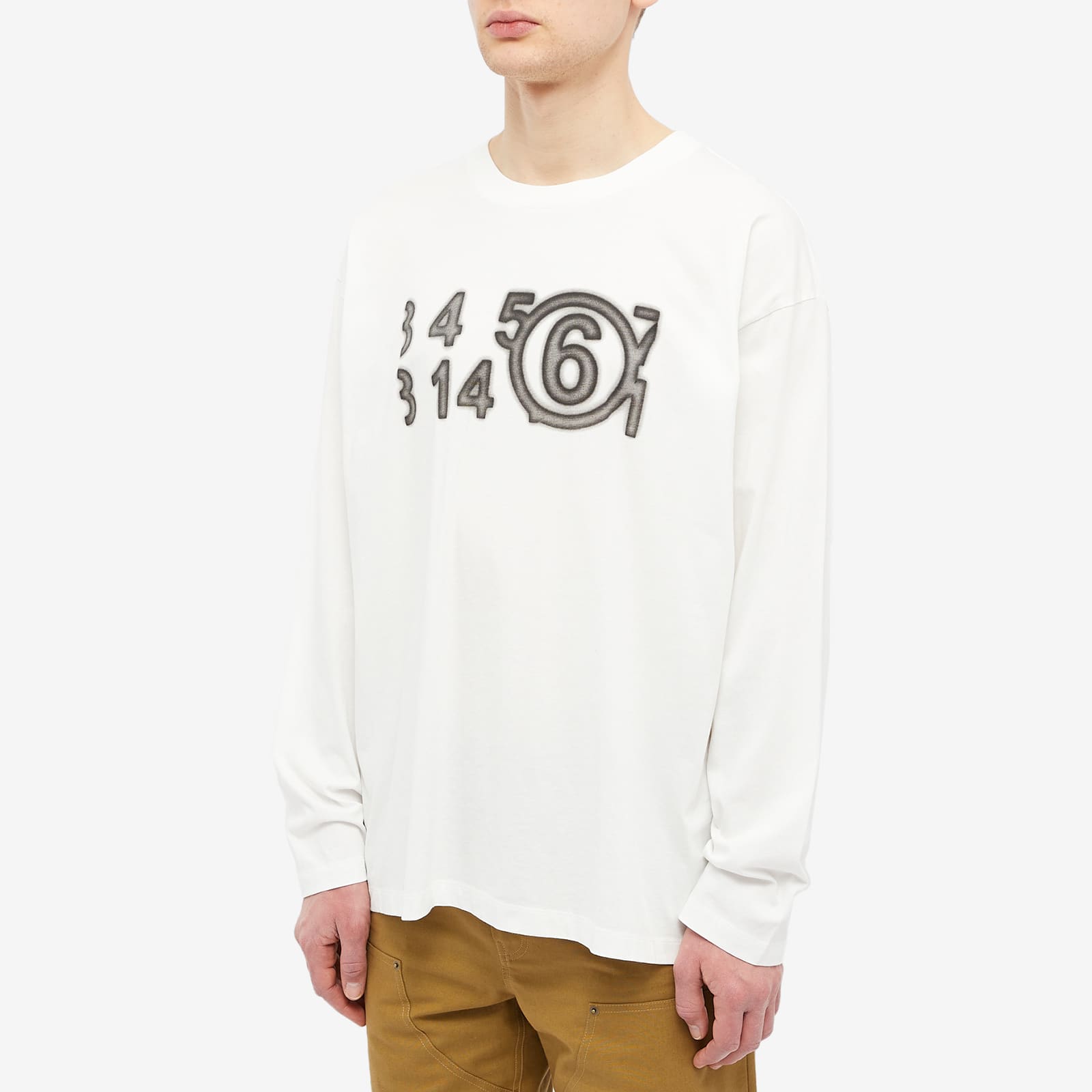 Maison Margiela Number Logo Long Sleeve Tee Off White END. (AU)