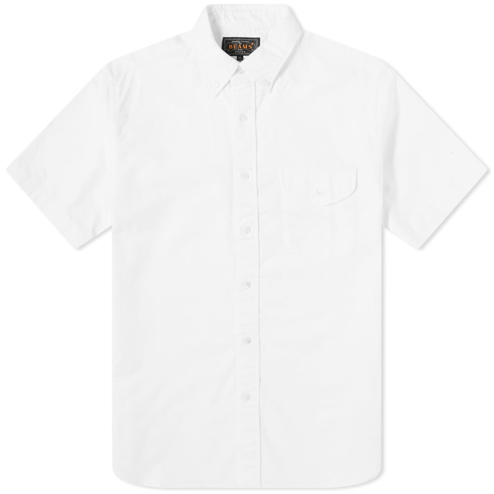 Beams Plus Short Sleeve Oxford Shirt White END.