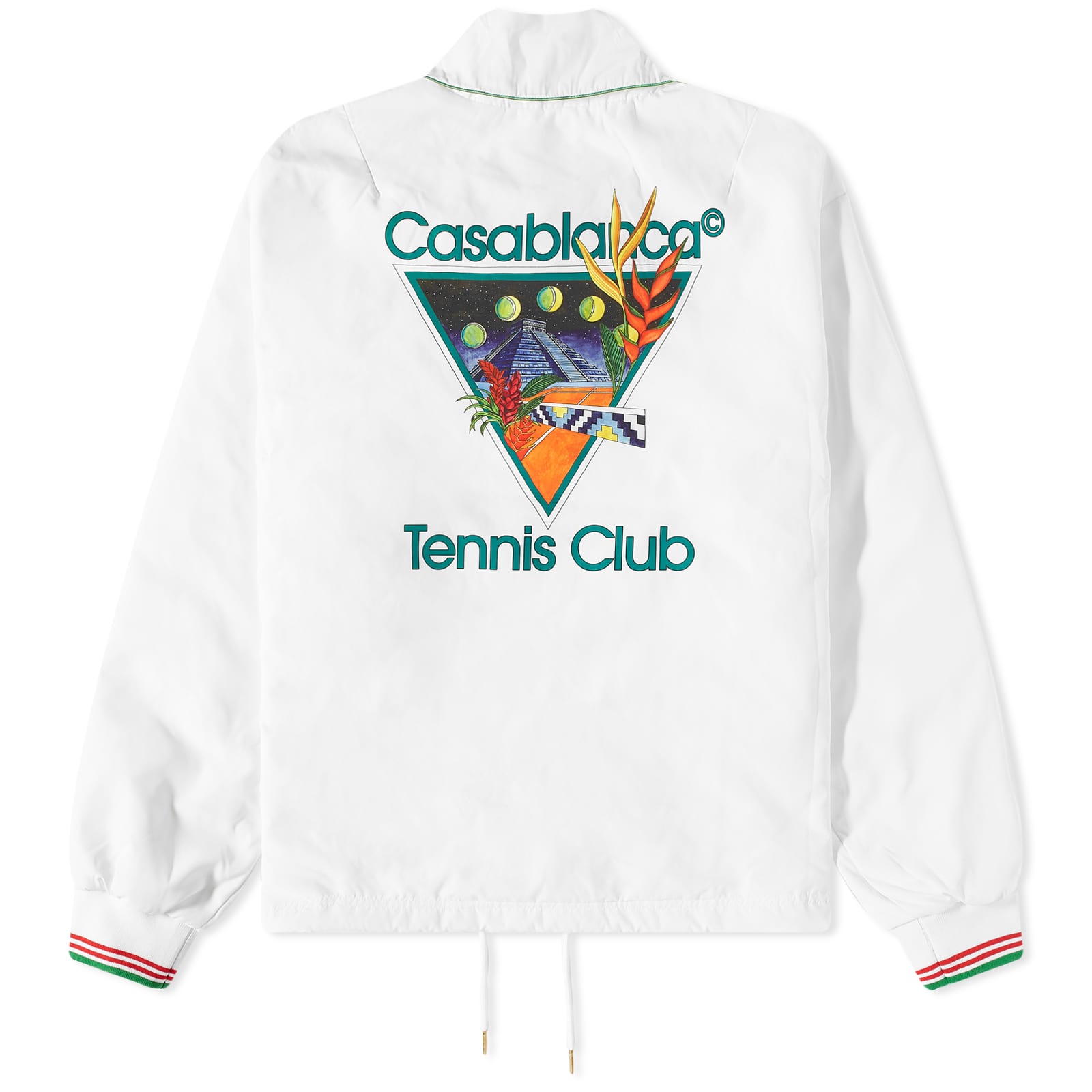 Casablanca Tennis Club Icon Coach Jacket - White & Green