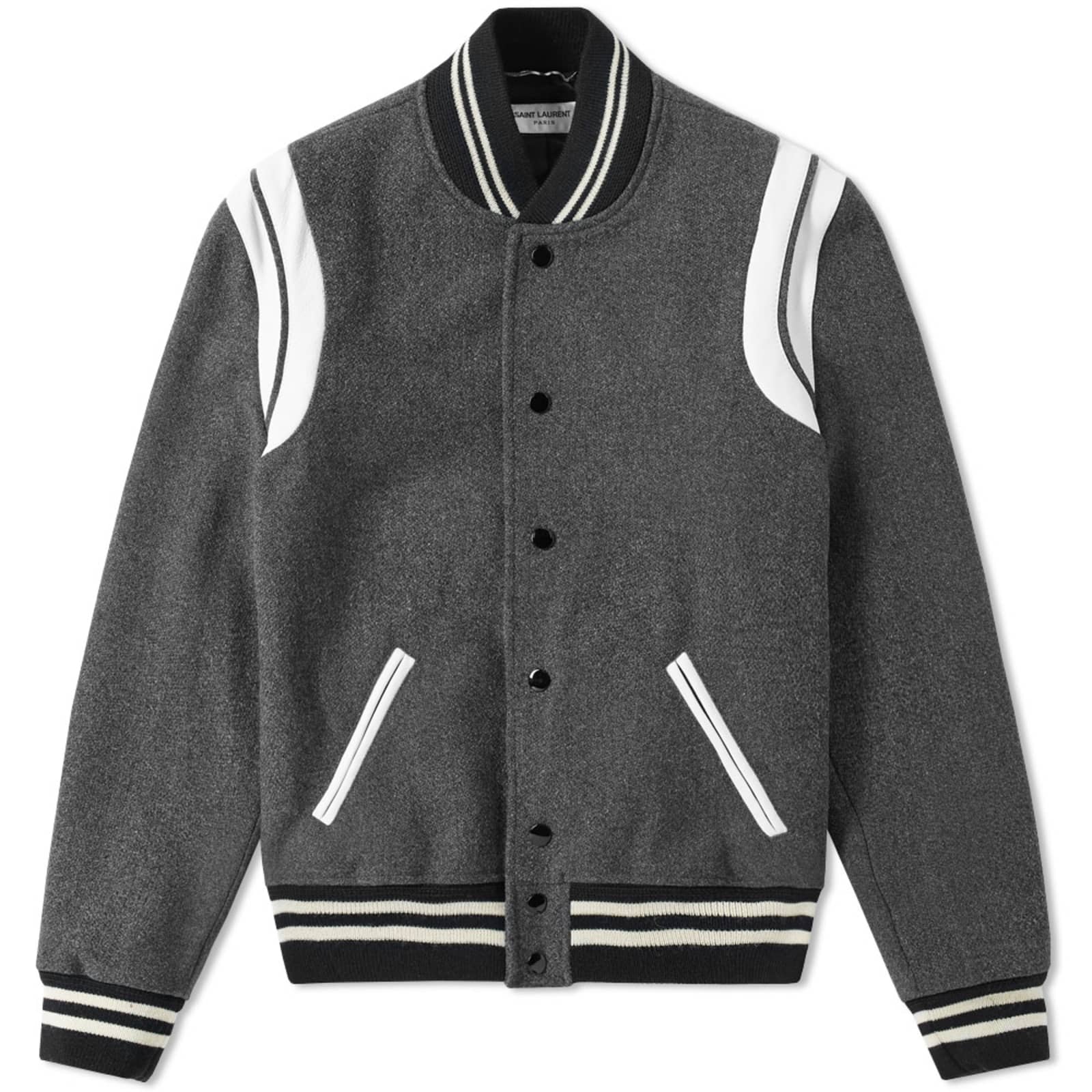 Saint Laurent Flannel Teddy Jacket Black END.