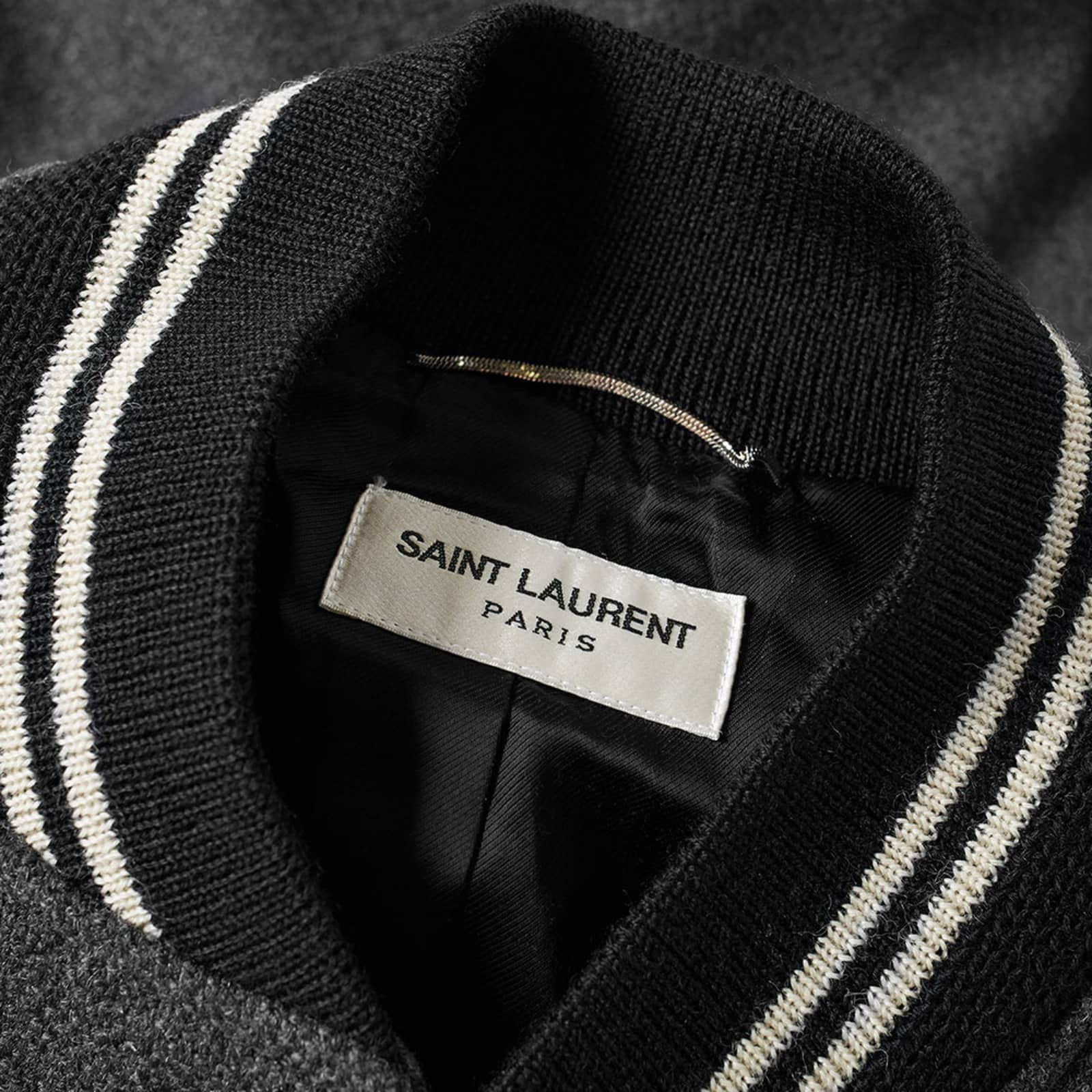 Saint Laurent Flannel Teddy Jacket Black END.