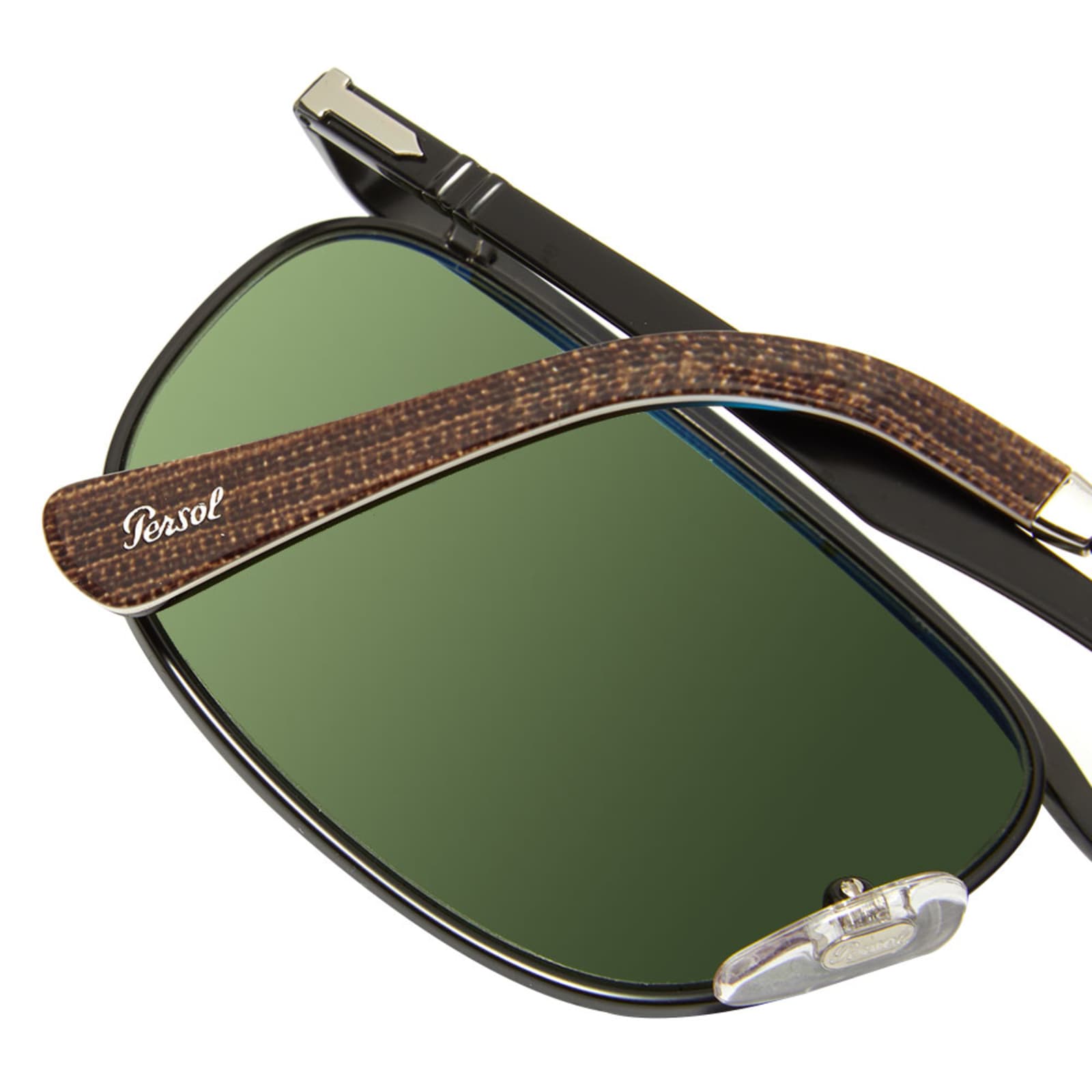 Persol Key West Sunglasses Black & Polarised Green END. (GB)