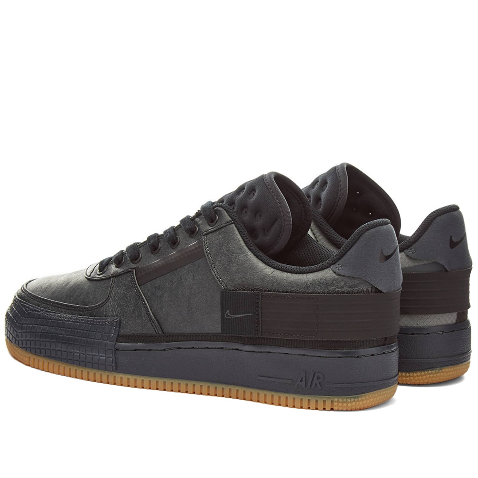nike air force 1 type black gum