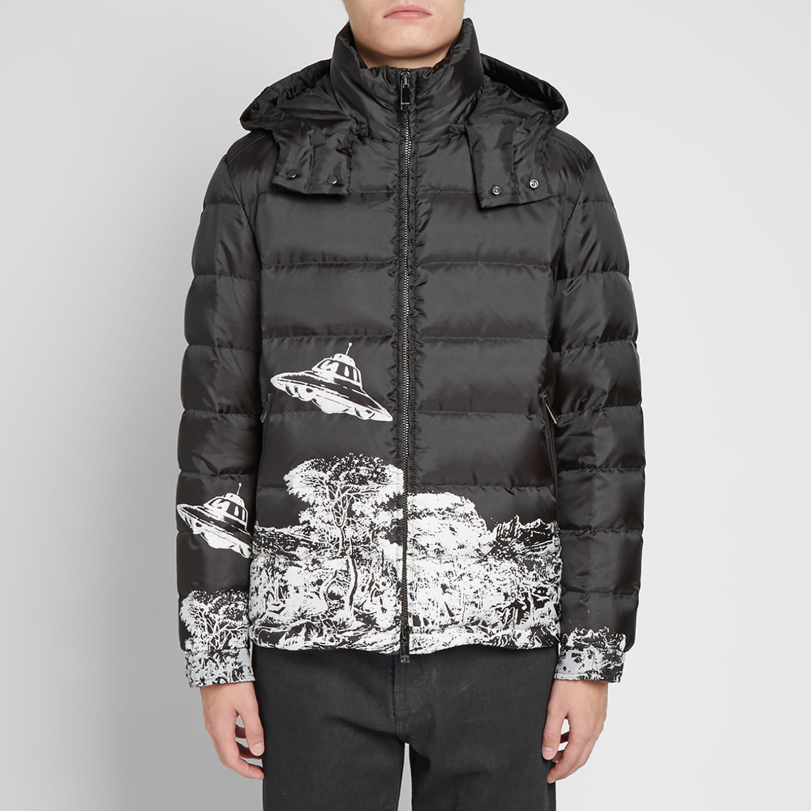 Valentino x Undercover Time Traveller Hooded Down Jacket Black, White