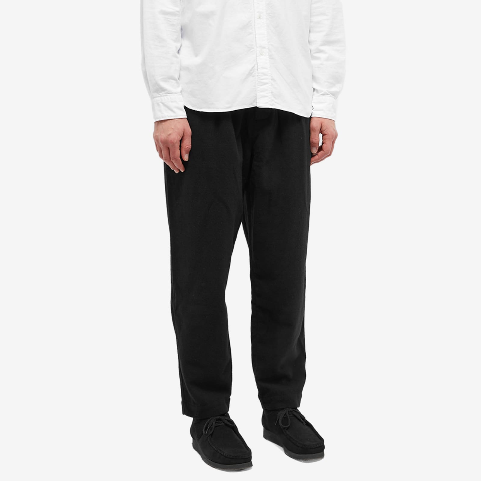 Universal Works Soft Wool Pleated Track Pant Black END.