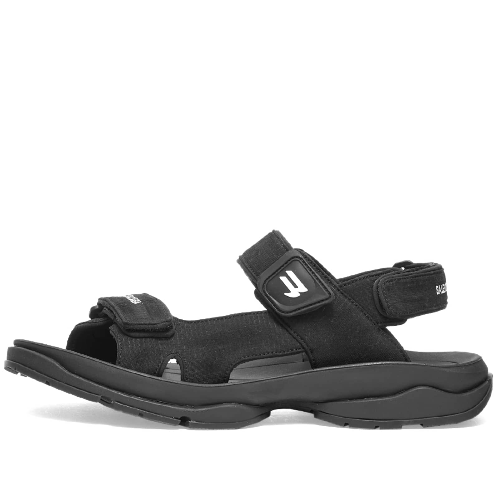 Balenciaga logo print leather sandals clearance