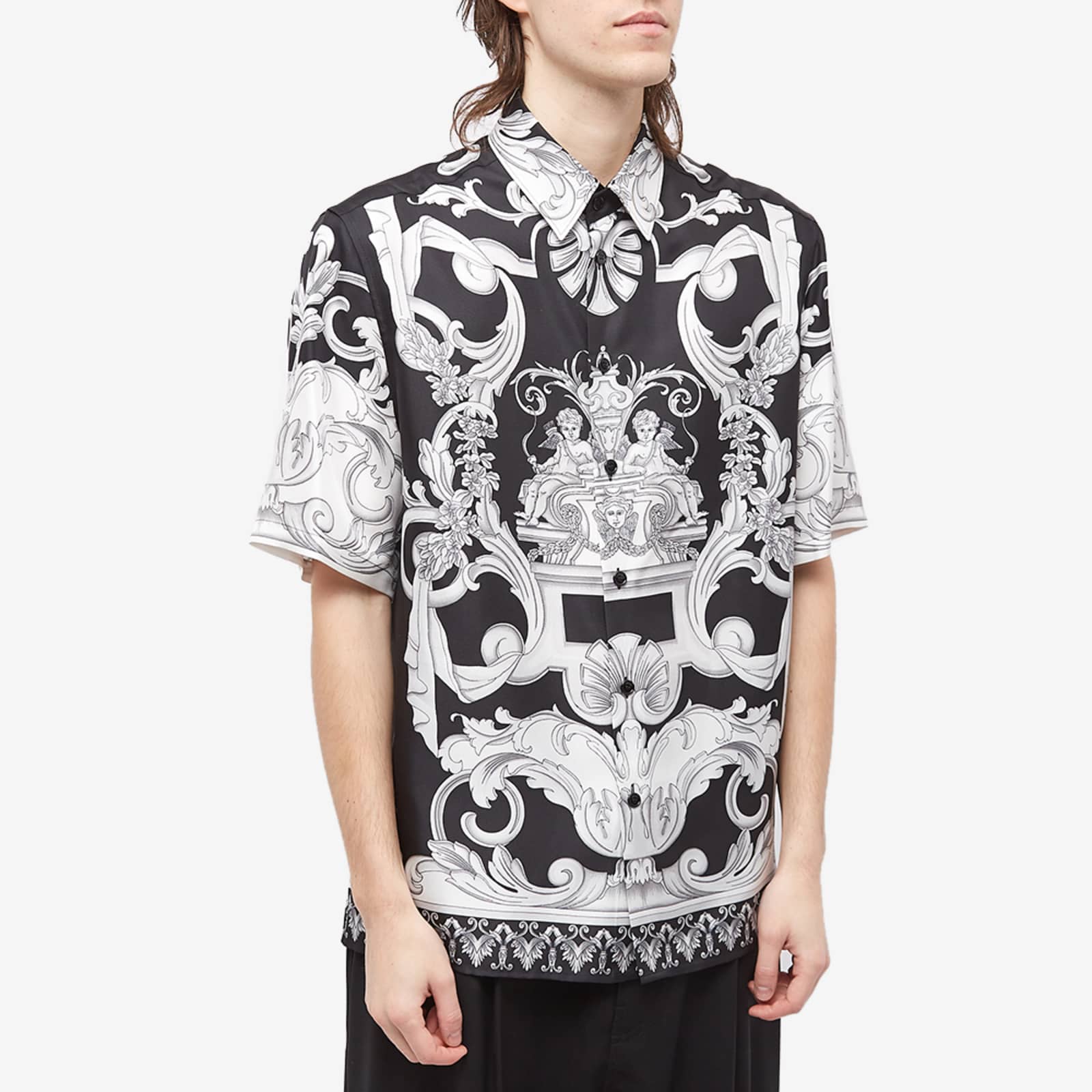 Versace Baroque All Over Vacation Shirt Black & White END.