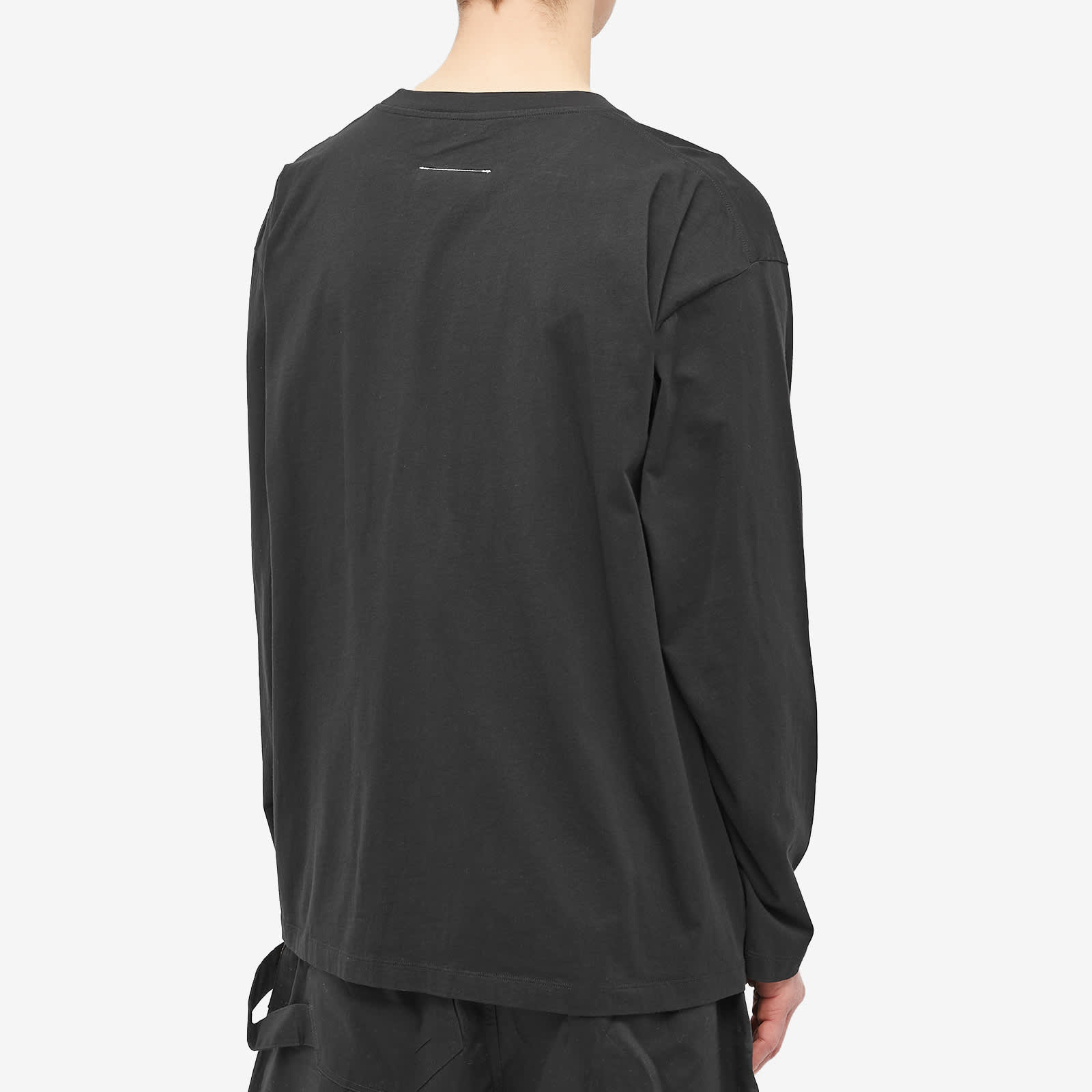 MM6 Maison Margiela Number Logo Mock Neck Long Sleeve T-Shirt - Black