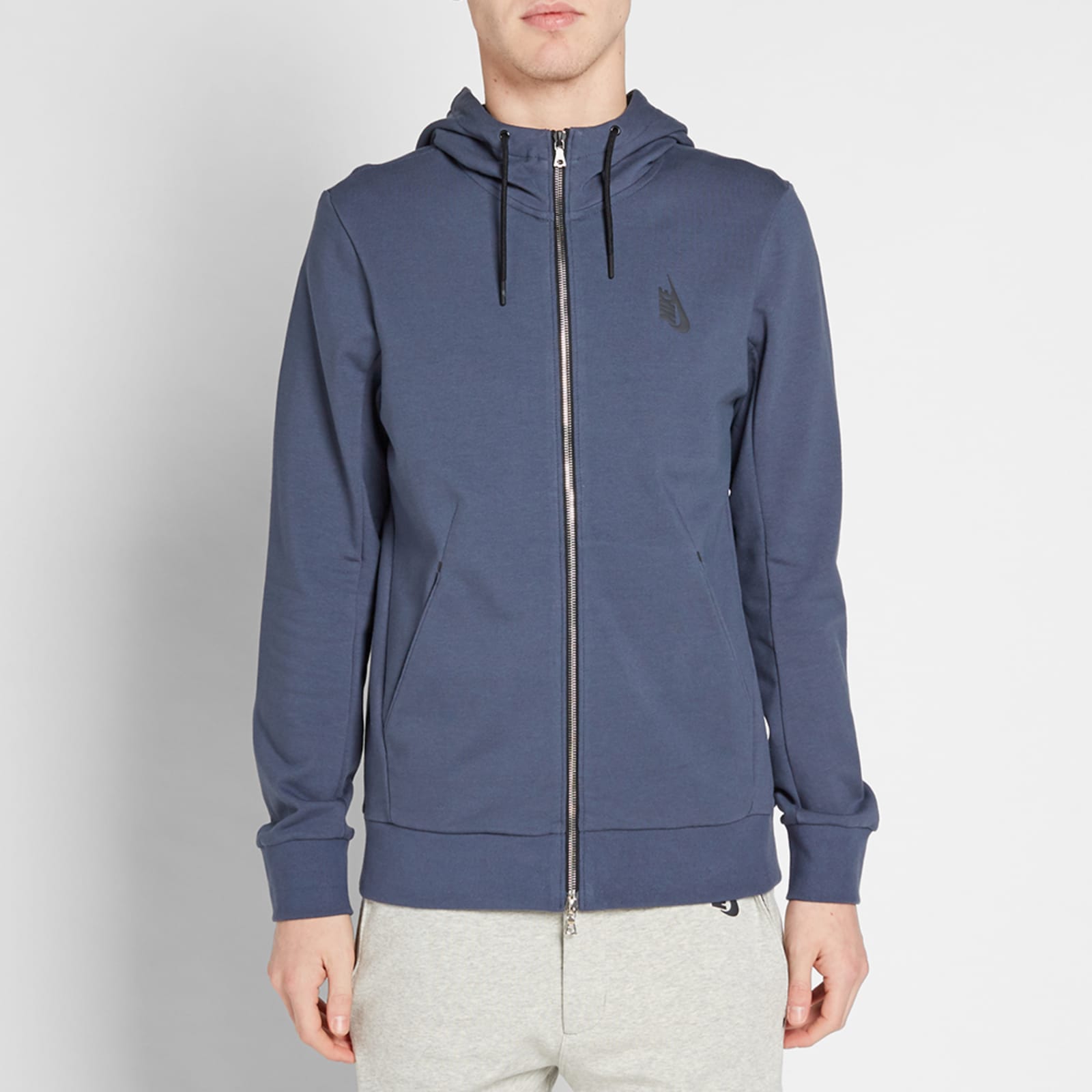 nikelab essential fleece crewneck olive grey