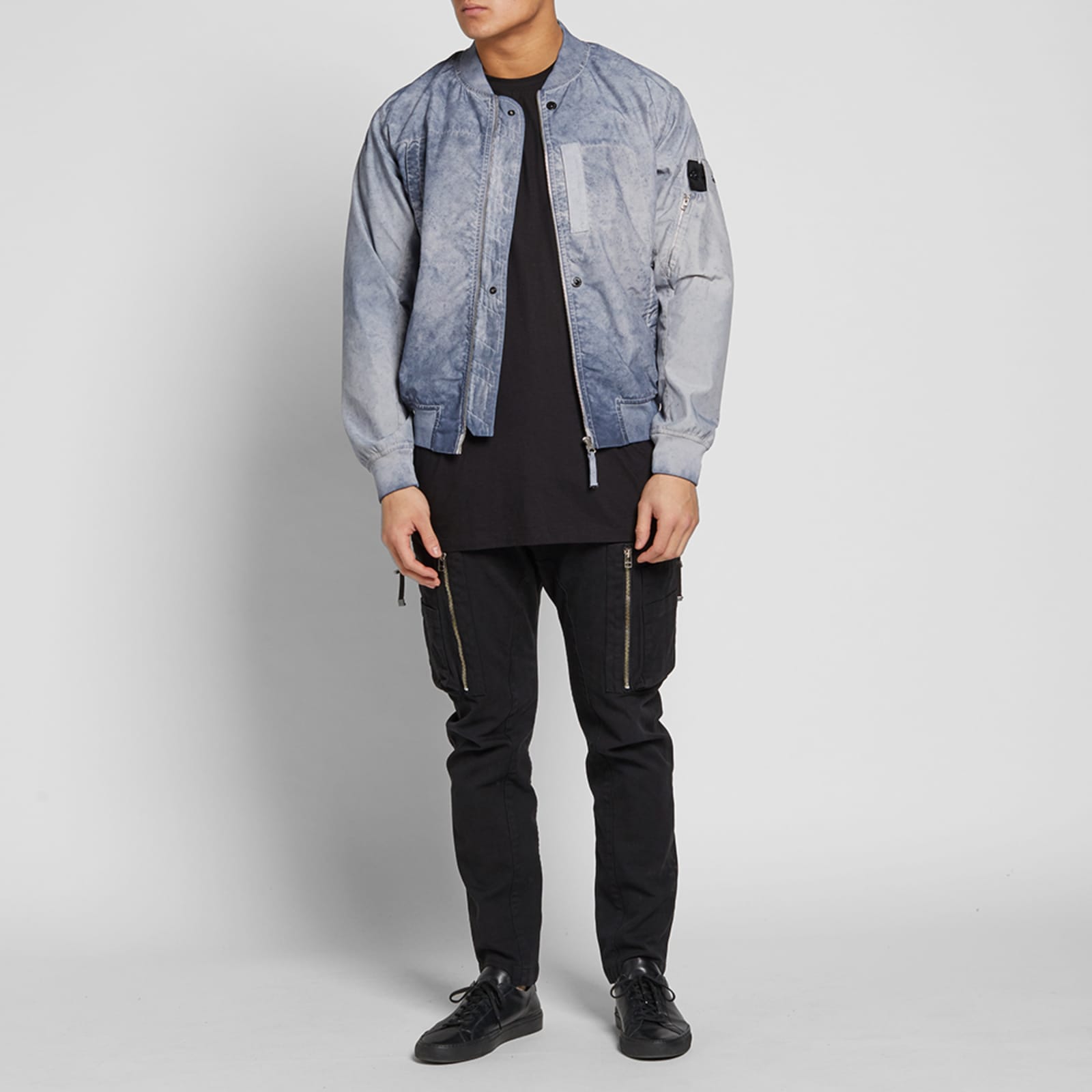 Stone Island Shadow Project Garment Dyed Bomber Jacket Grey END.