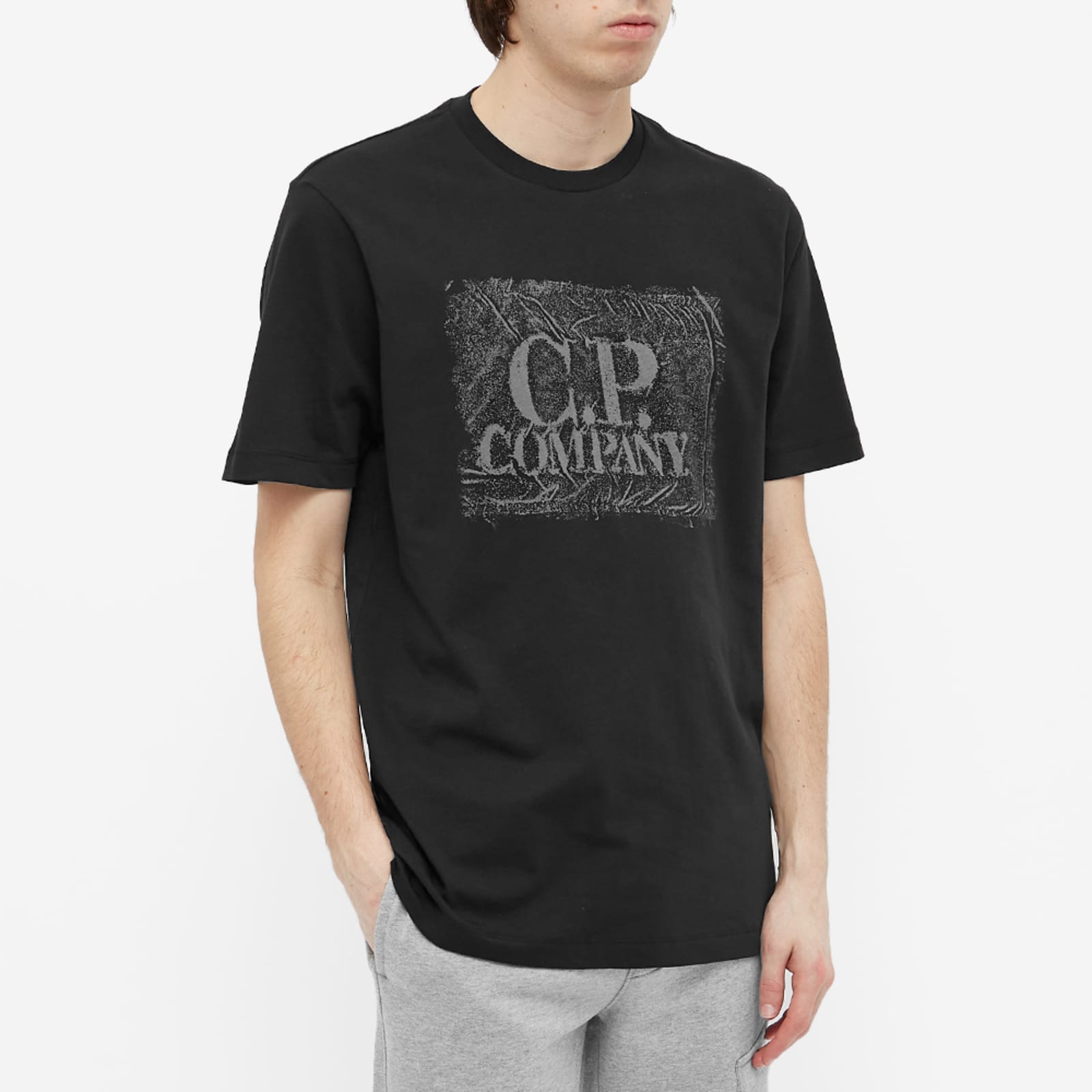 C.P. Company Ink Stamp Logo TShirt Black END. (GB)