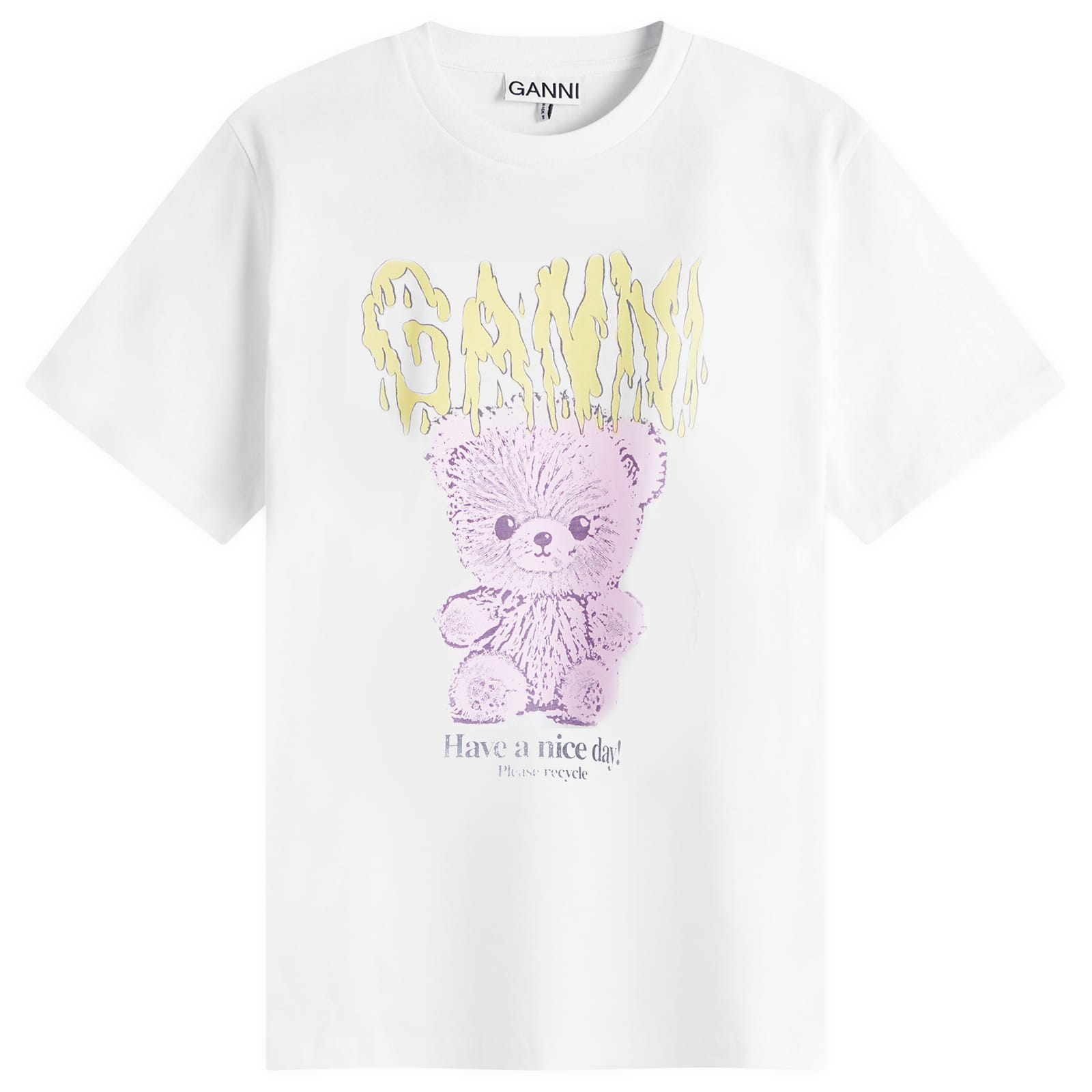GANNI Teddy Relaxed T-Shirt - Bright White
