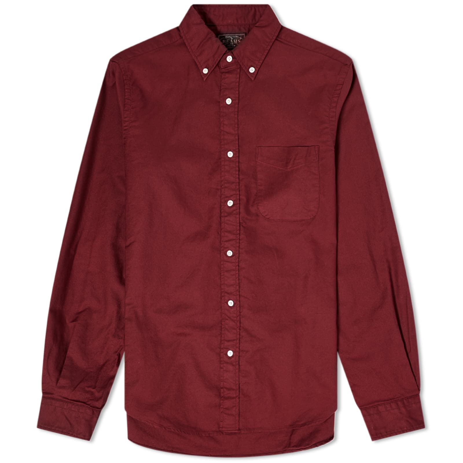 Beams Plus Button Down Oxford Shirt Burgundy END. (UK)