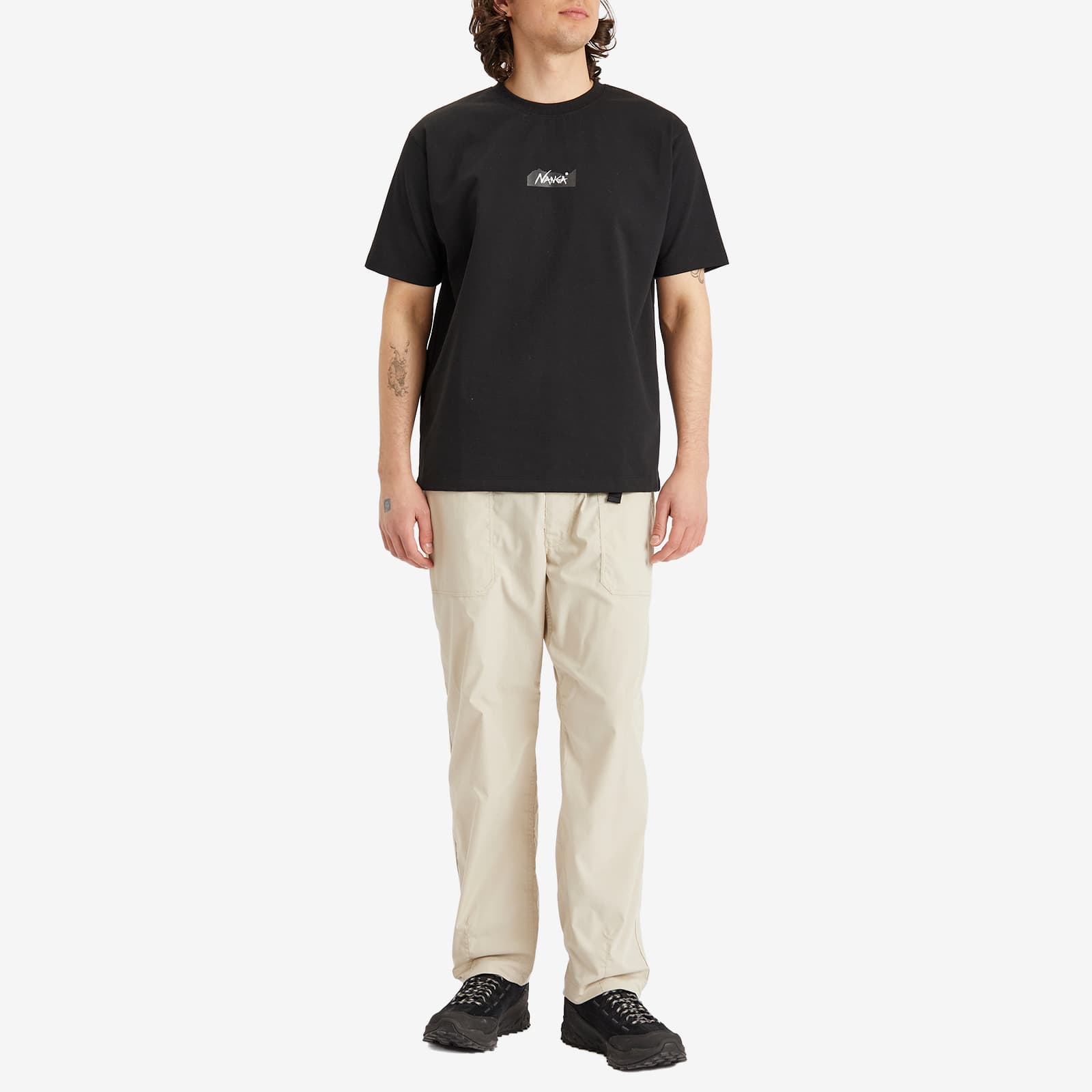 NANGA Eco Hybrid Mt Logo T-Shirt - Black
