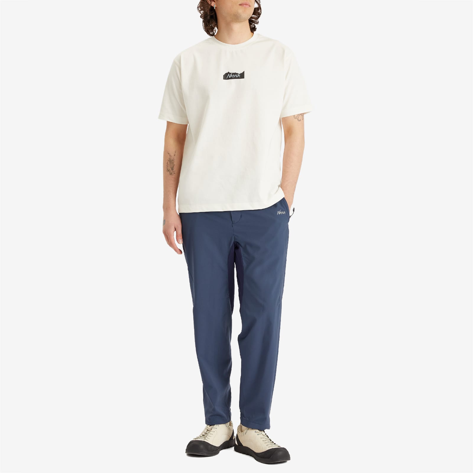 NANGA Eco Hybrid Mt Logo T-Shirt - White