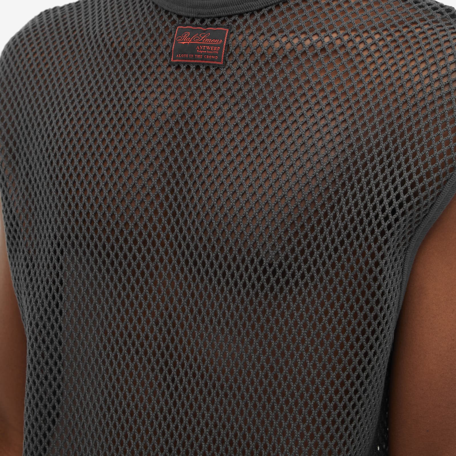 Raf Simons Sleeveless Net Top Dark Grey END.
