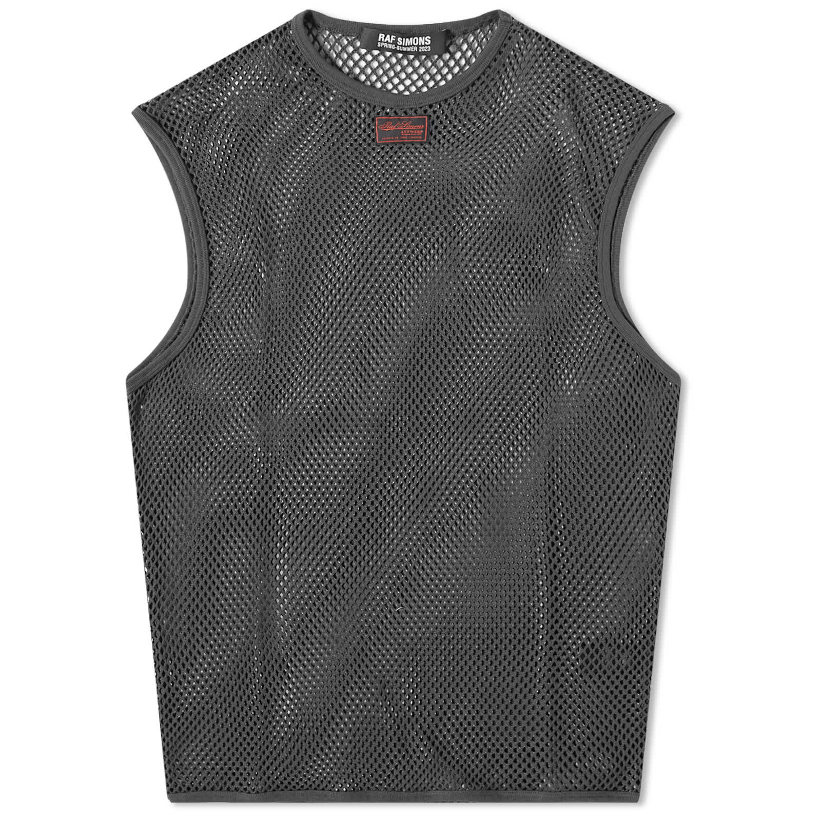 Raf Simons Sleeveless Net Top Dark Grey END.