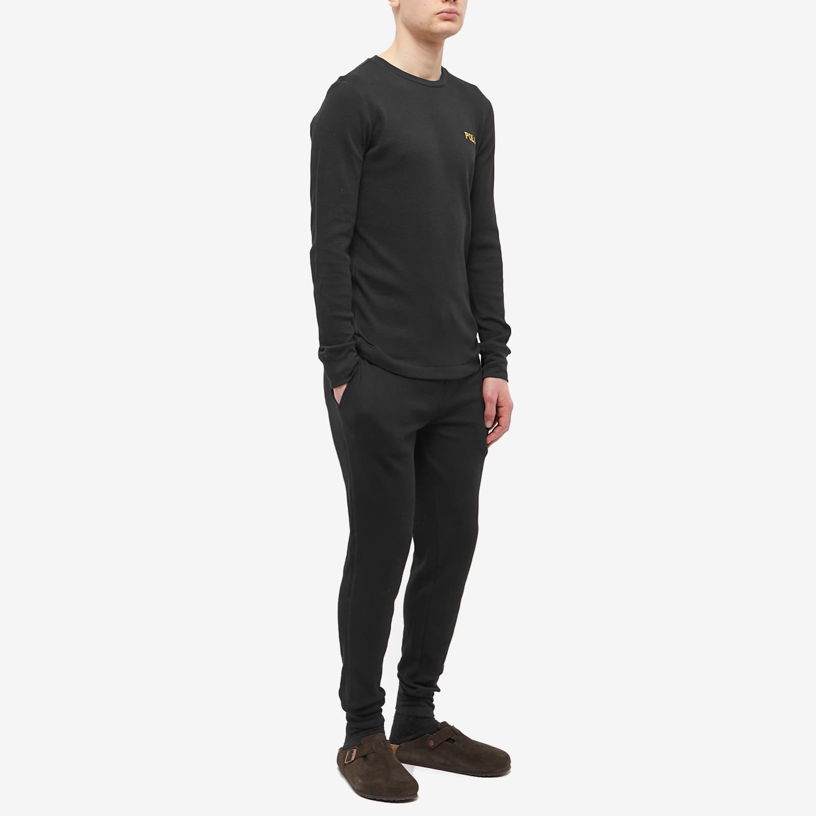 Polo Ralph Lauren Long Sleeve Waffle Lounge T-Shirt - Polo Black