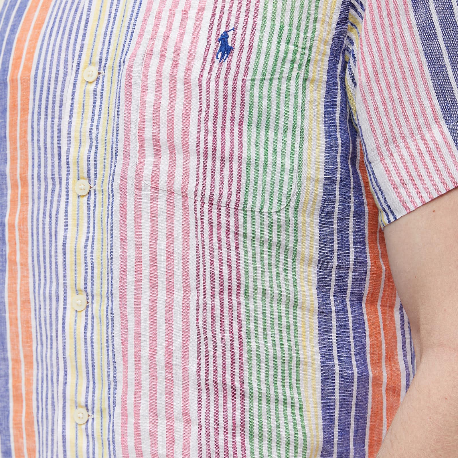 Polo Ralph Lauren Fun Stripe Vacation Shirt White & Royal Multi END. (TW)