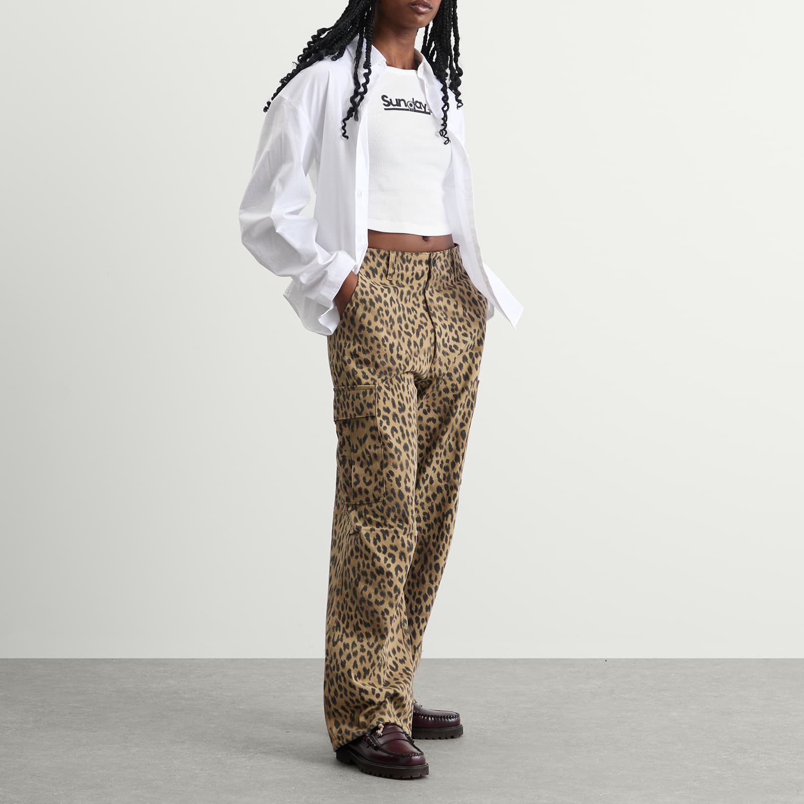 SUNDAYFRUITMARKET Sun Leopard Cargo Pants