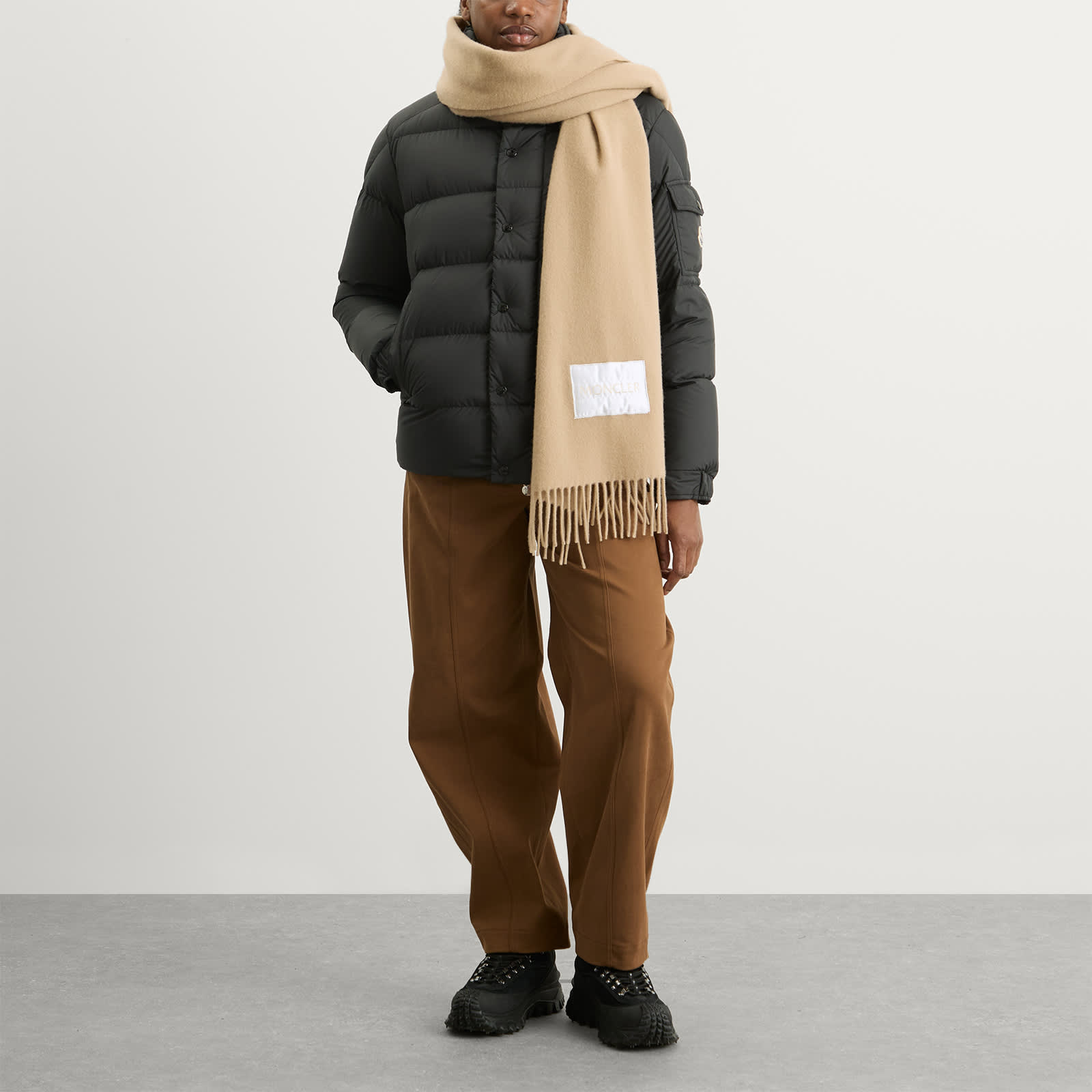 Moncler Wool Scarf - Beige