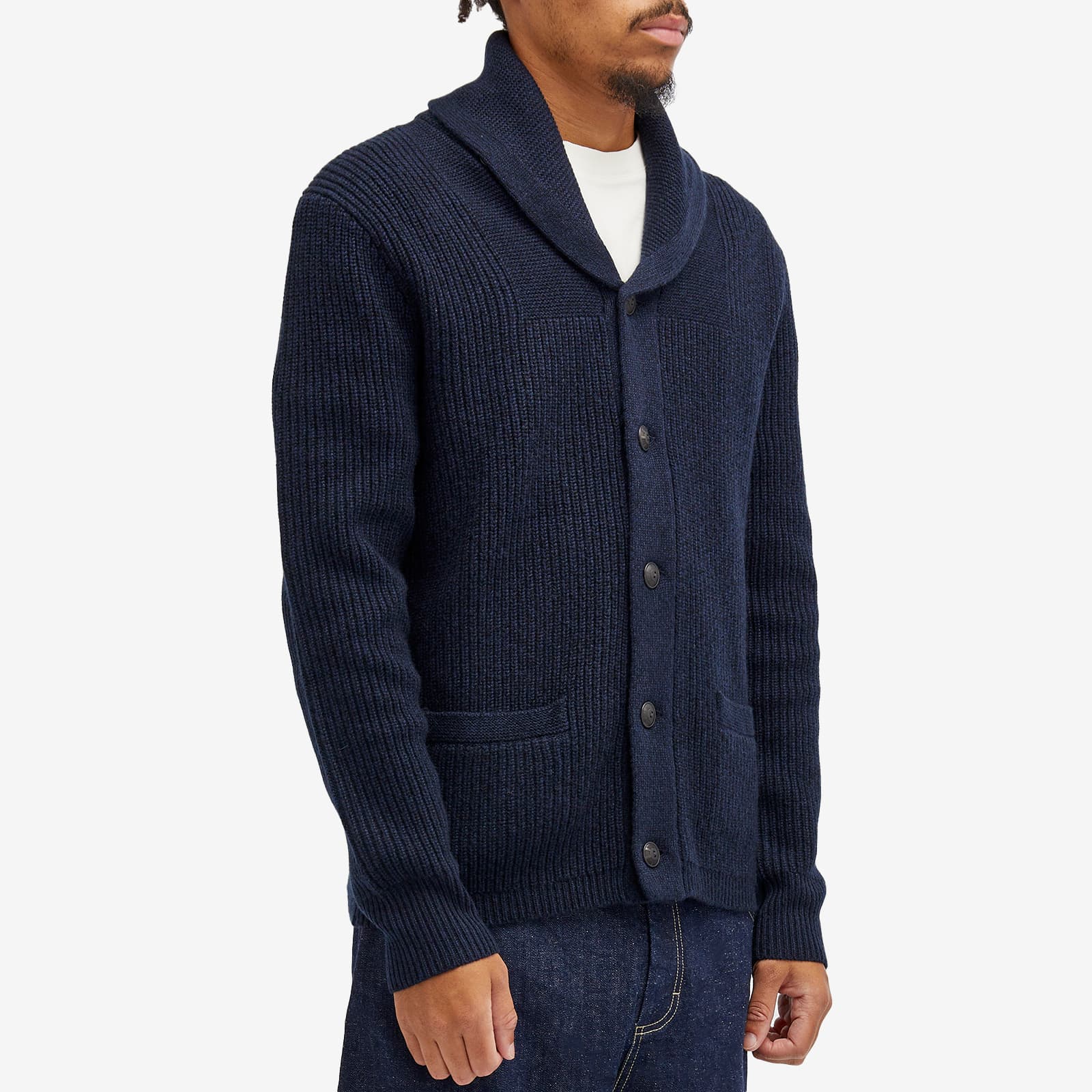 rrl cashmere shawl collar cardigan