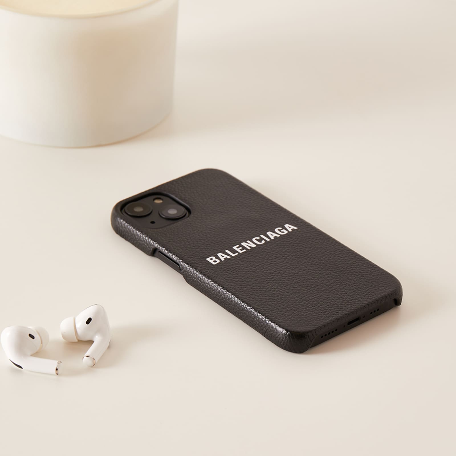 Balenciaga Logo iPhone 13 Case Black & White END. (GB)