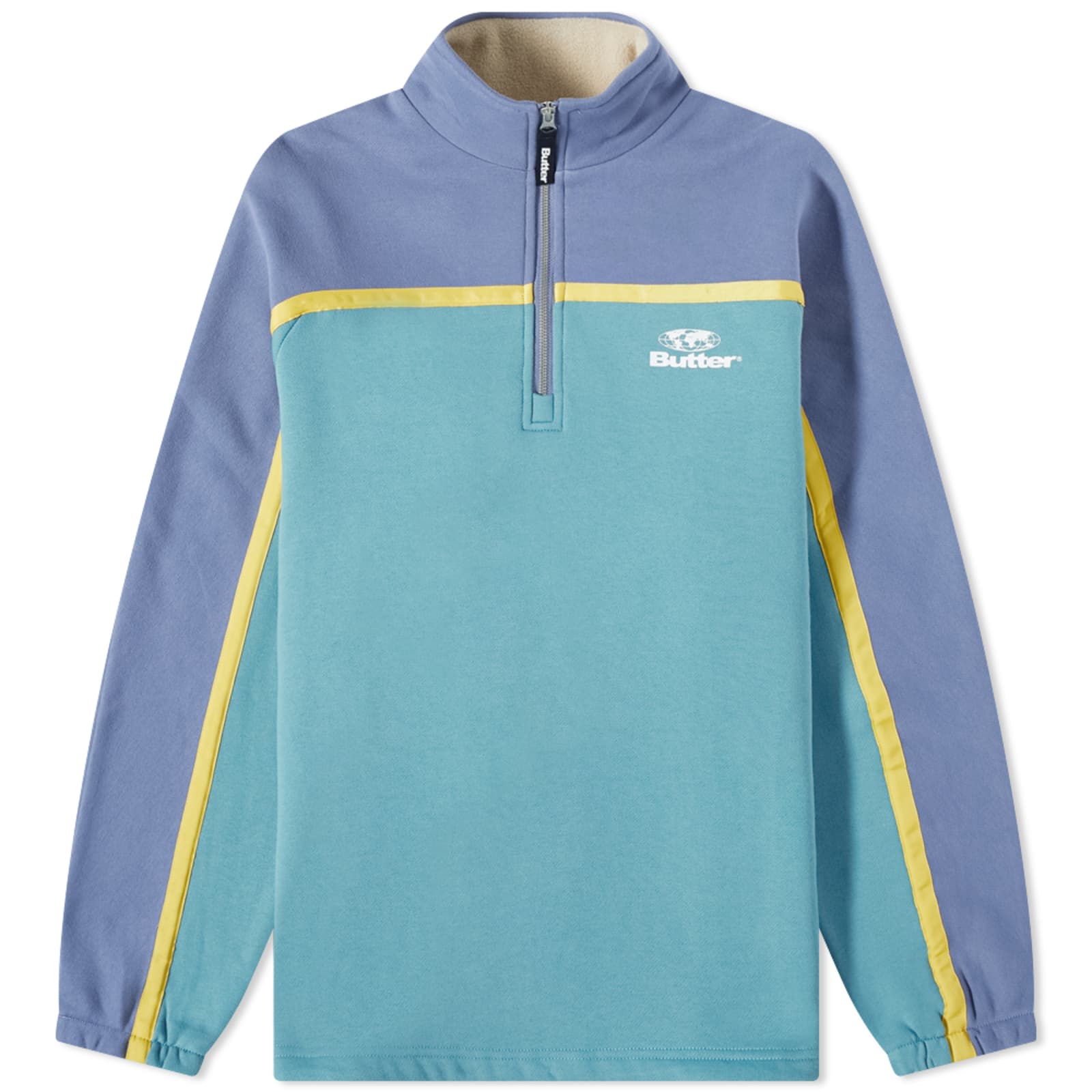 Butter Goods Northcliffe 1/4 Zip Sweat Denim & Sage END.