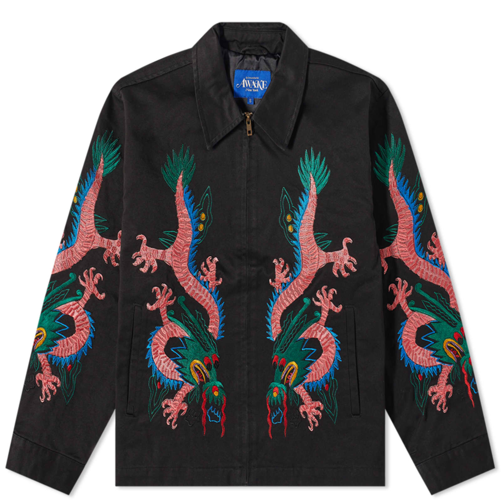 Awake NY Twin Dragon Harrington Jacket - Black