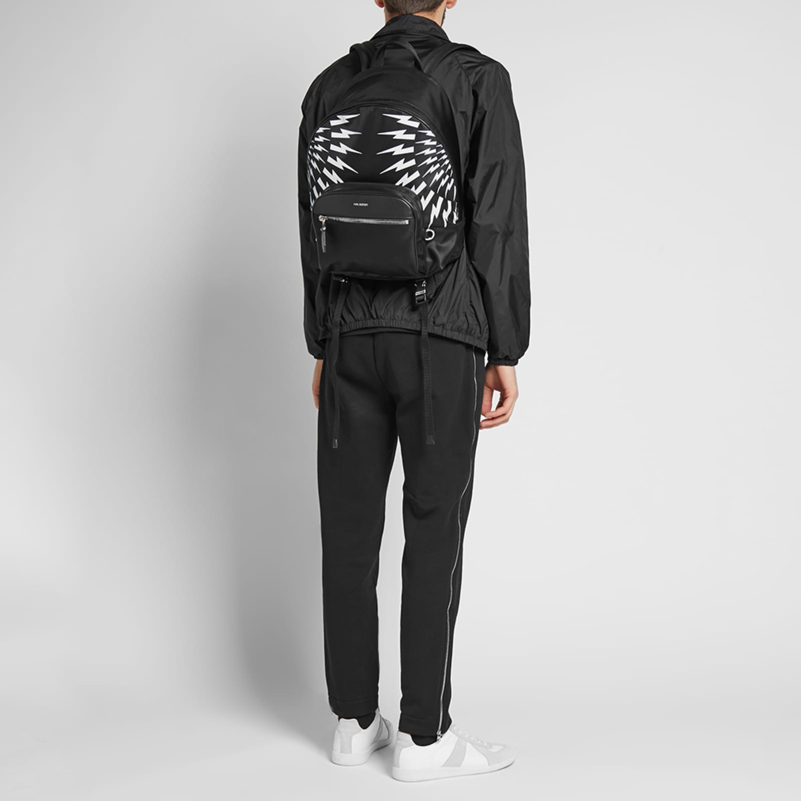 Neil Barrett Lightning Bolt Backpack Black & White END.