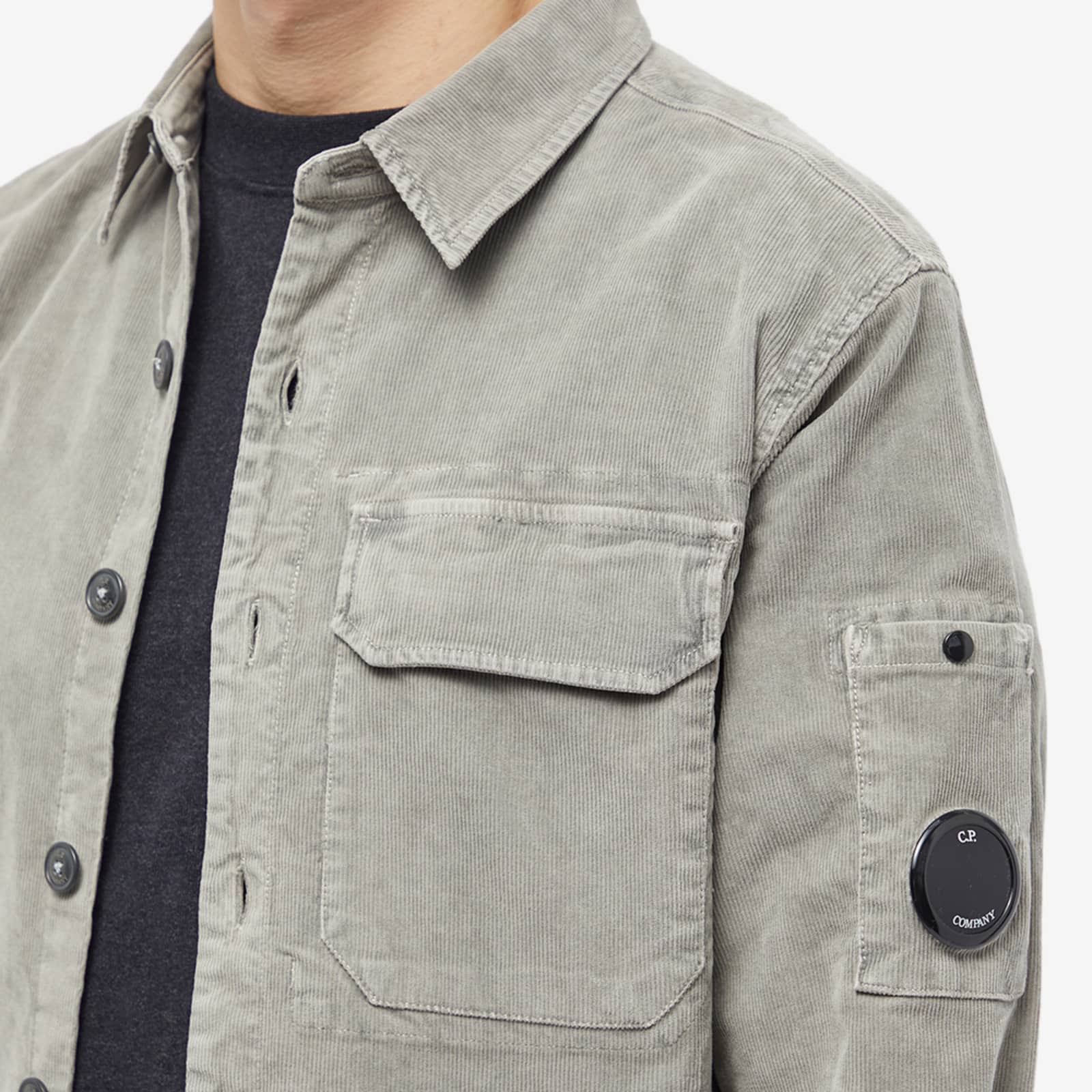 CP Company Cord Arm Lens Overshirt Titanium END.