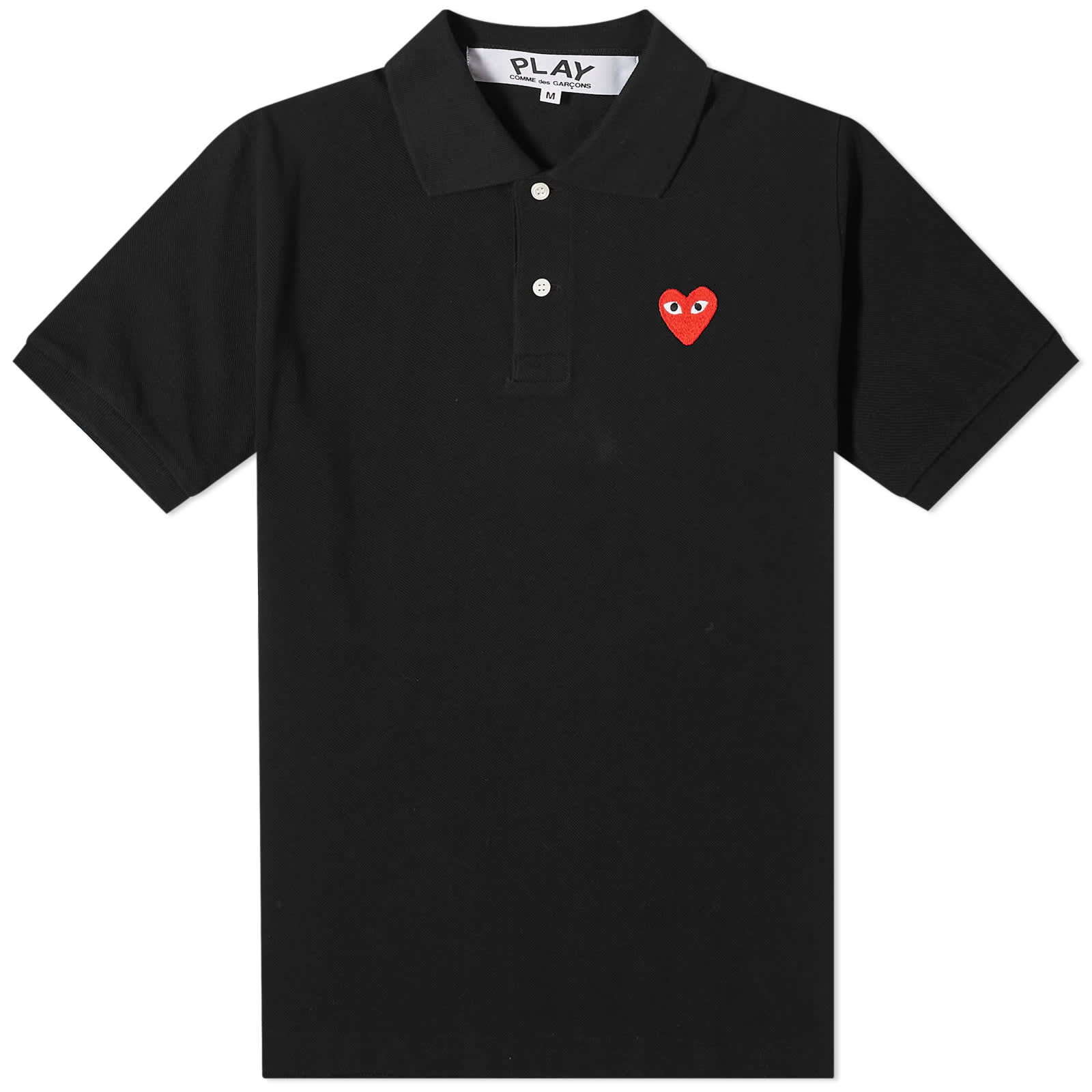 Comme des Garçons Play Red Heart Polo - Black & Red