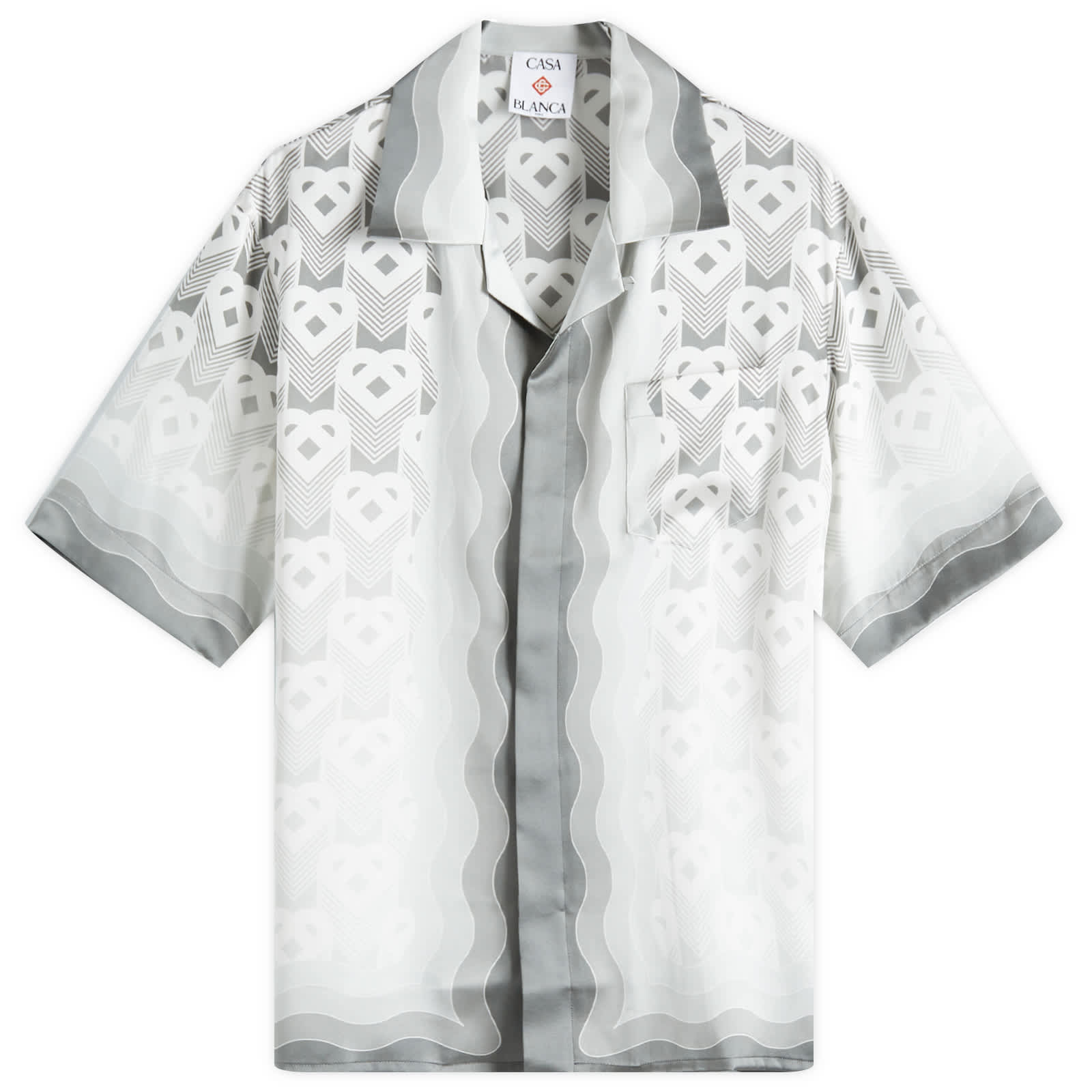 Casablanca Gradient Monogram Vacation Shirt - Grey Gradient Heart Monogram