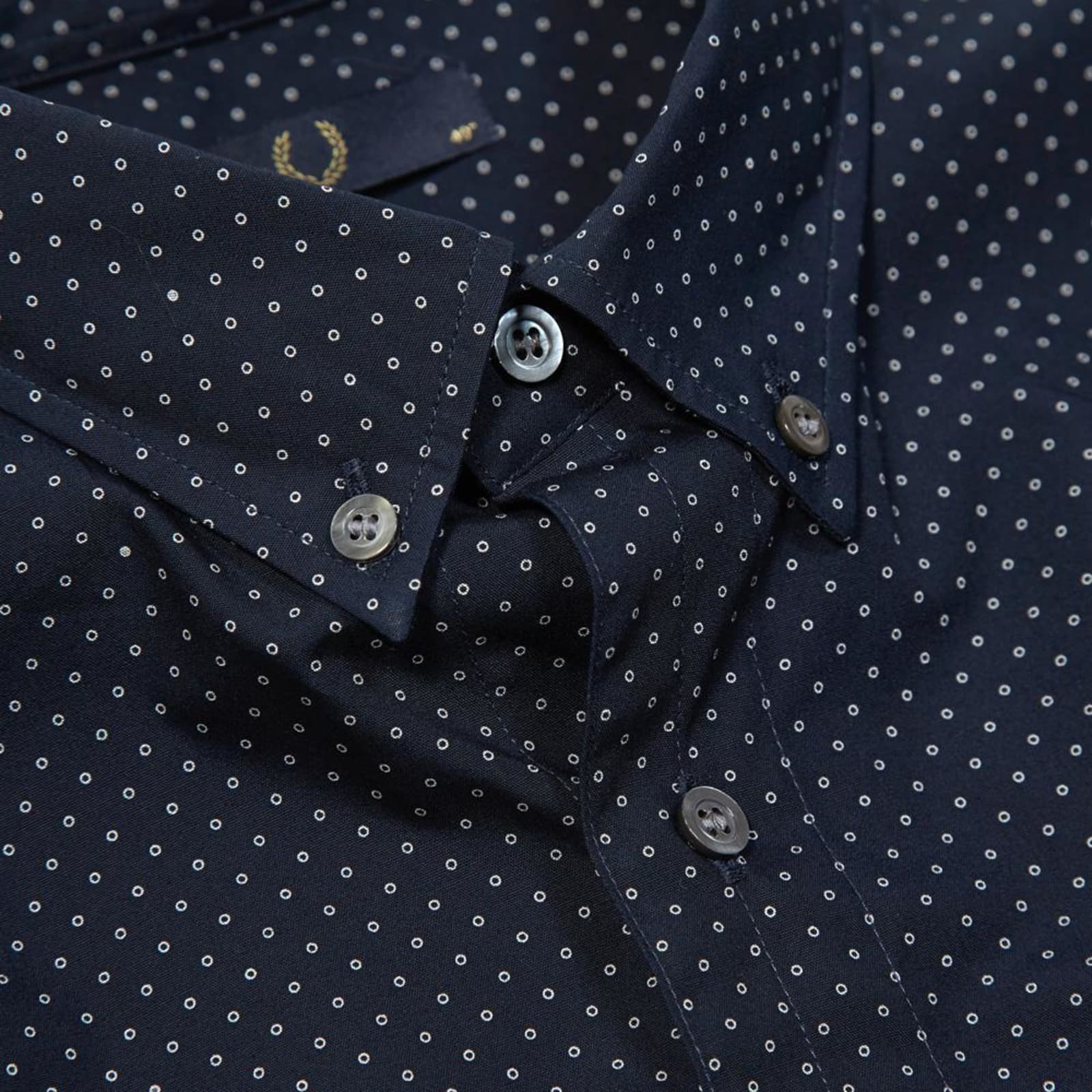 Fred Perry Polka Dot Shirt - Navy