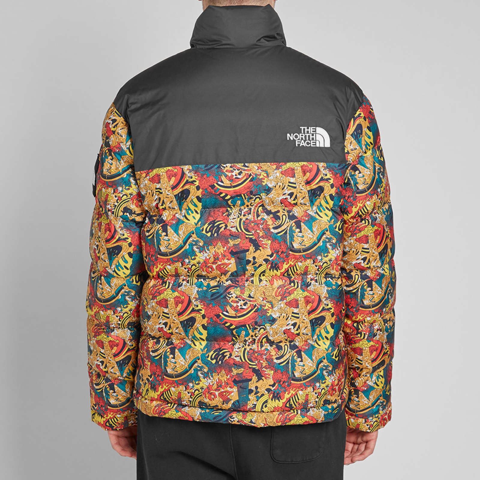 The North Face 1992 Nuptse Jacket Leopard Yellow Genesis Print END.