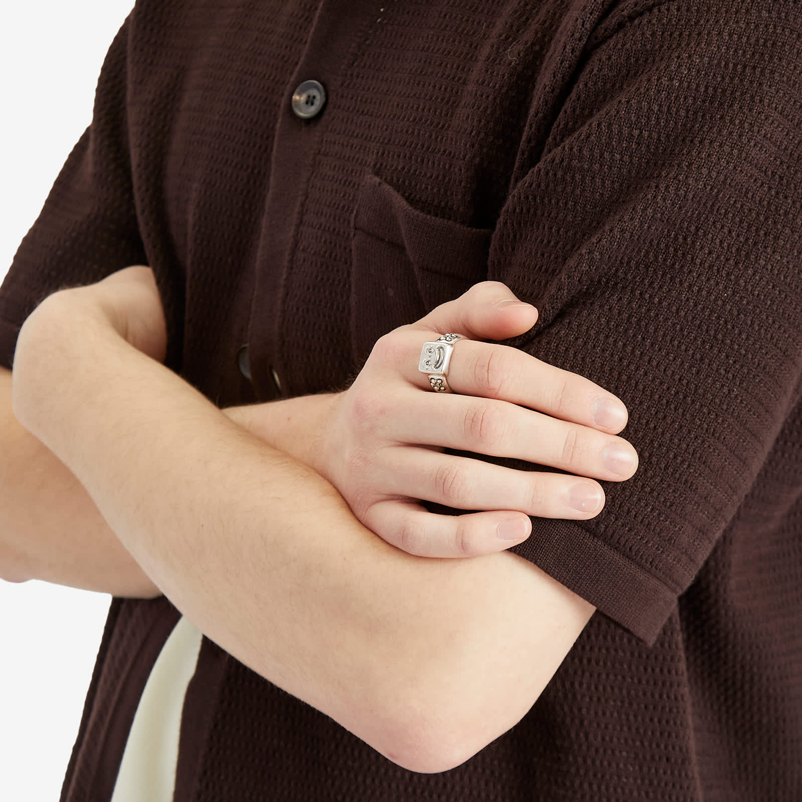 Maple Smiley Signet Ring