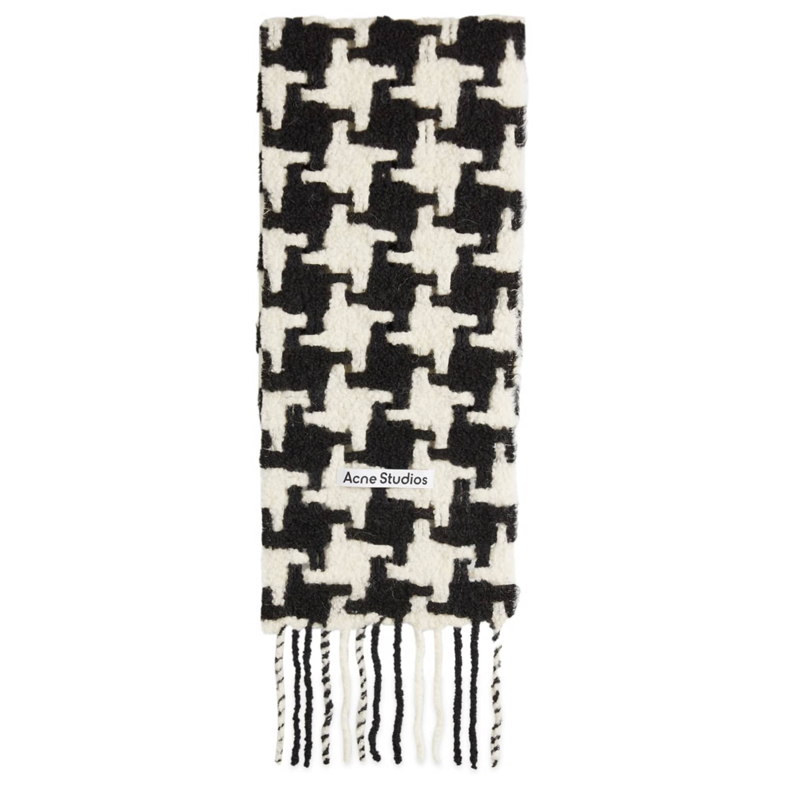 Acne Studios Vadik Houndstooth Scarf - White & Black