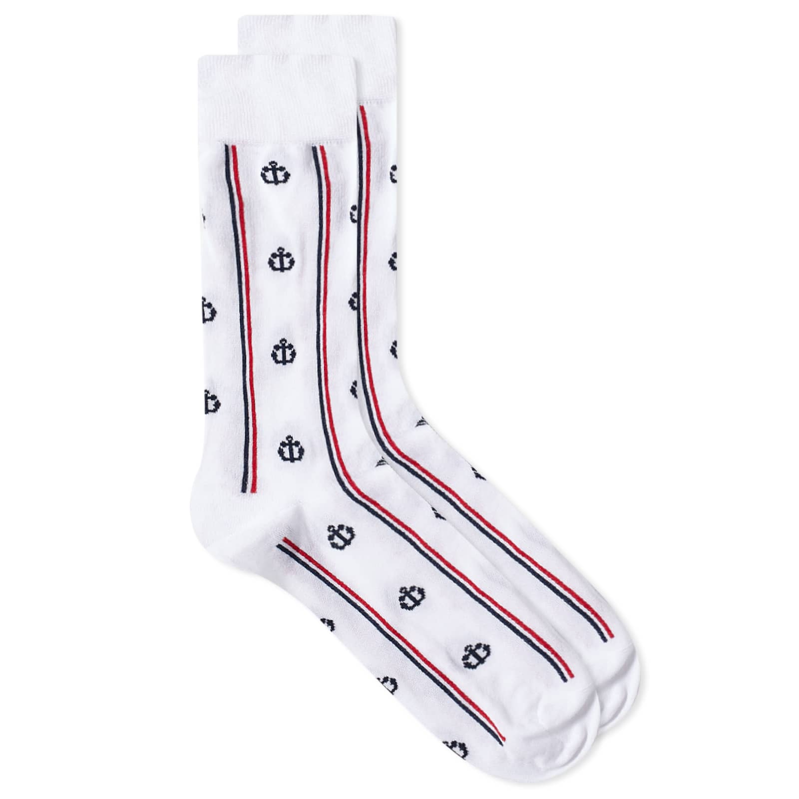 Thom Browne Anchor Sock White END.