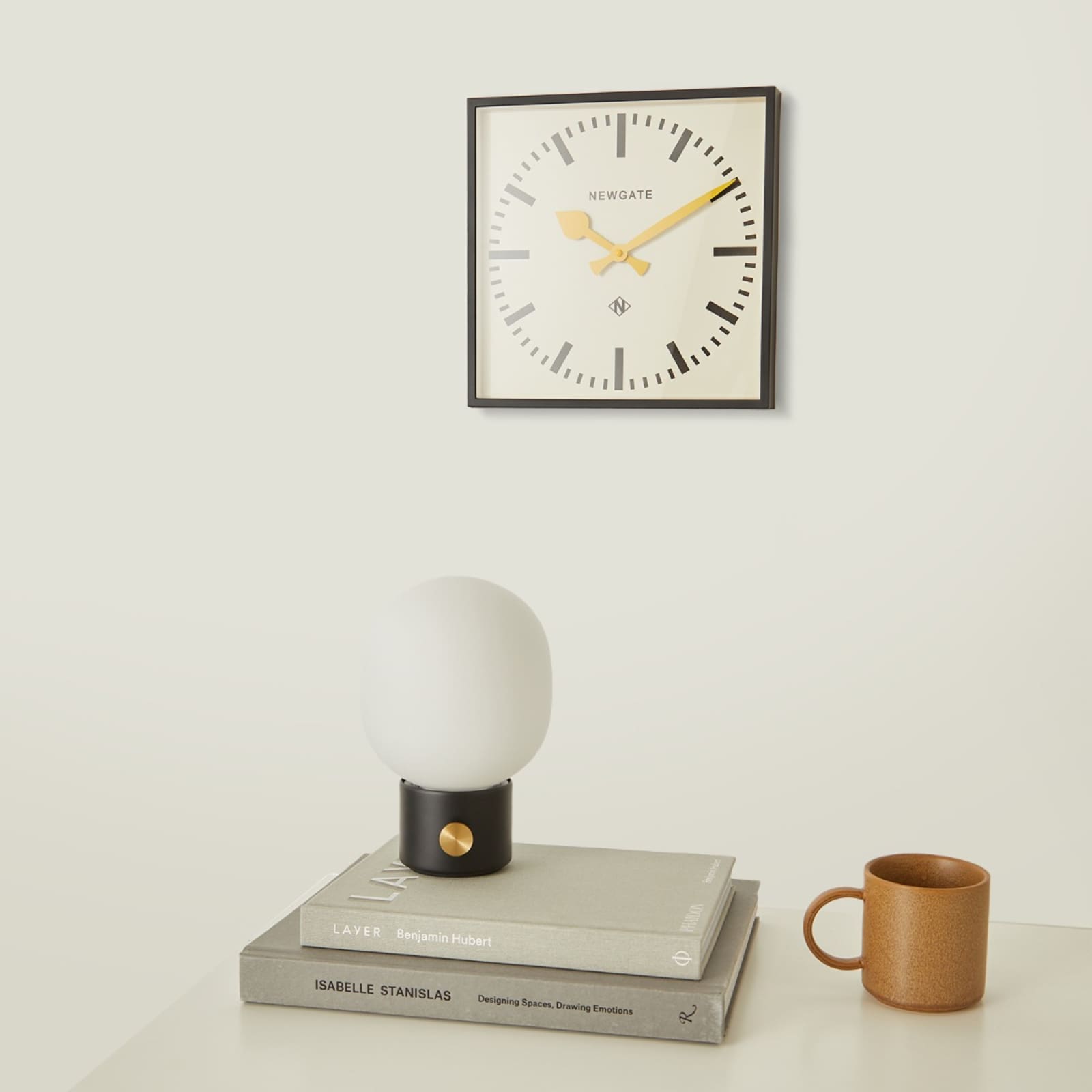 Newgate Clocks Number Five Railway Wall Clock Yellow END. (GB)