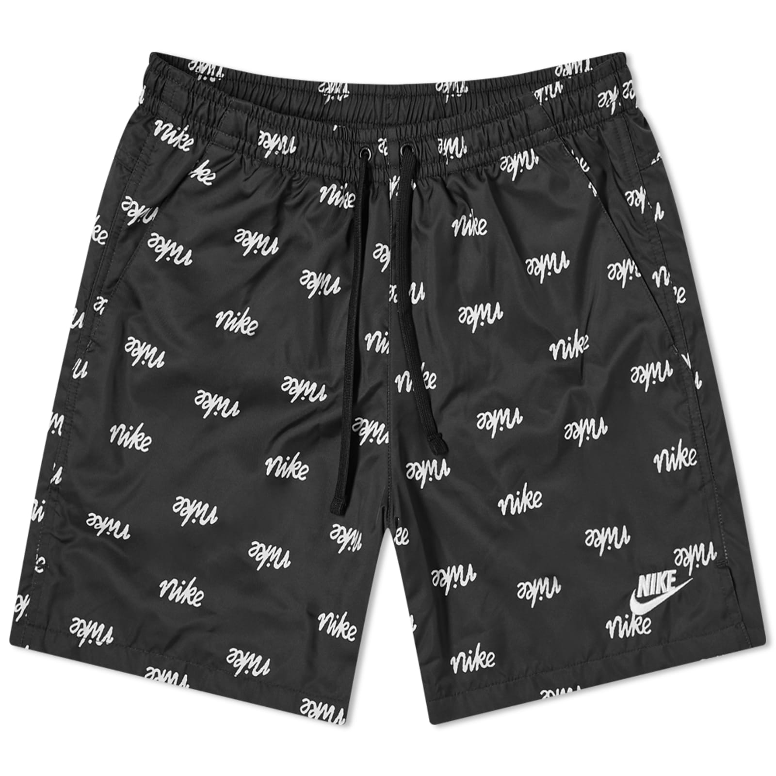 Nike Retro Script Woven Shorts - Black & White