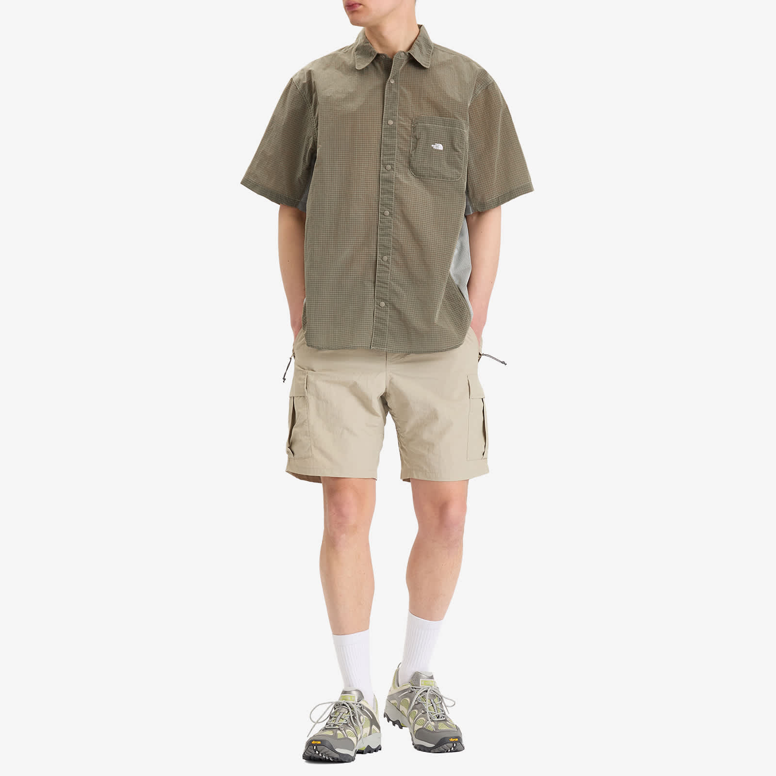 The North Face Fabric Mix Short Sleeve Shirt - Gravel
