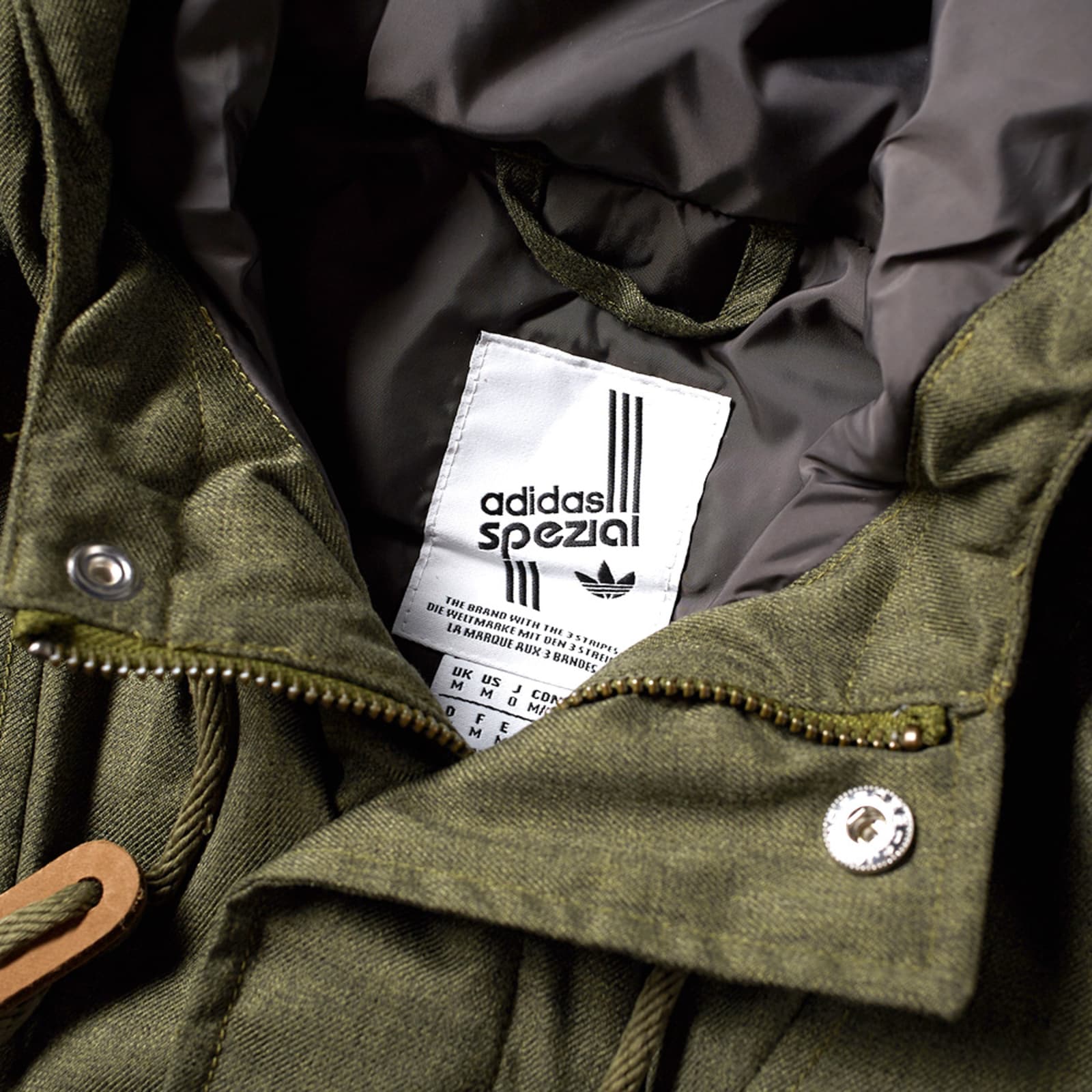 Adidas SPZL Down Jacket - Olive Cargo & Collegiate Red