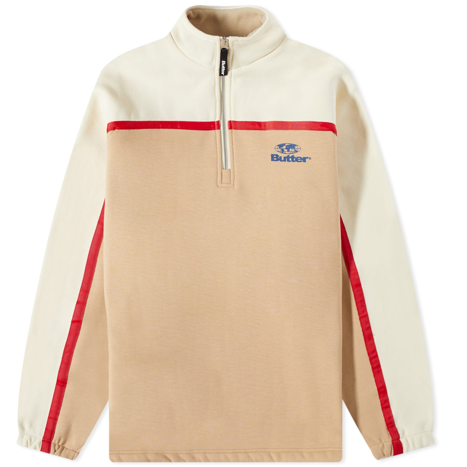 Butter Goods Northcliffe 1/4 Zip Sweat Cream & Tan END.