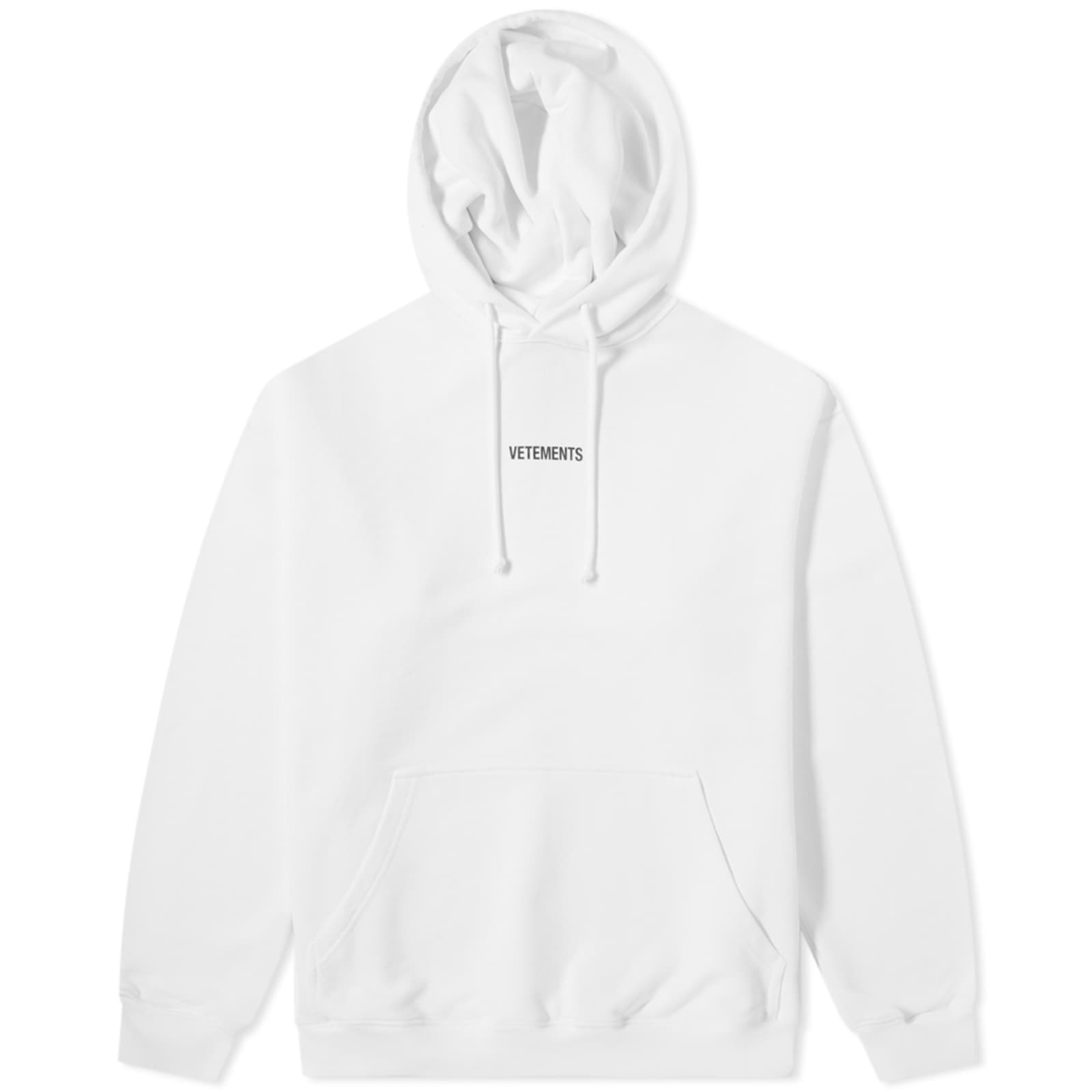 VETEMENTS Oversize Logo Patch Hoodie - White