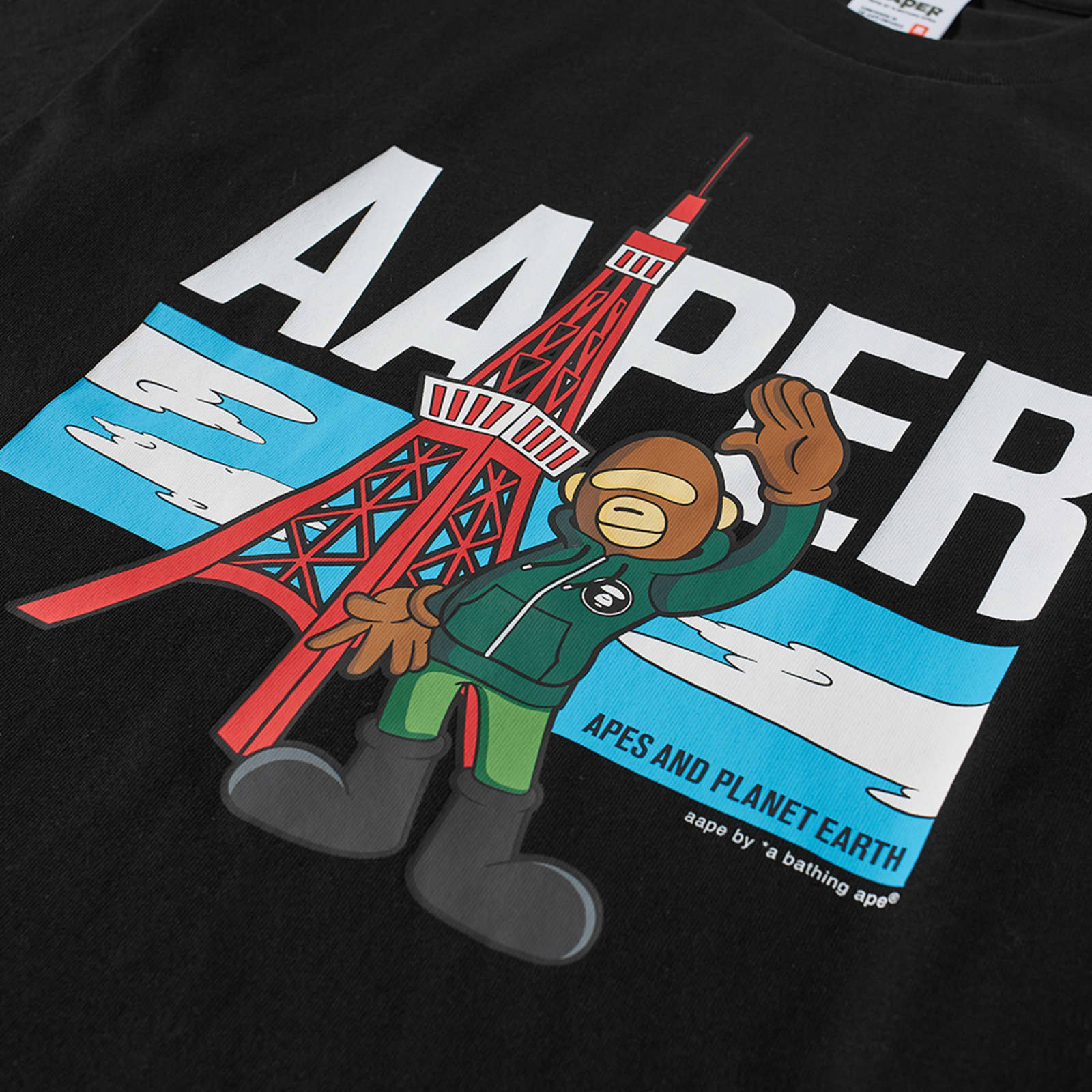 AAPE AAPER Tower T-Shirt Black | END. (GB)