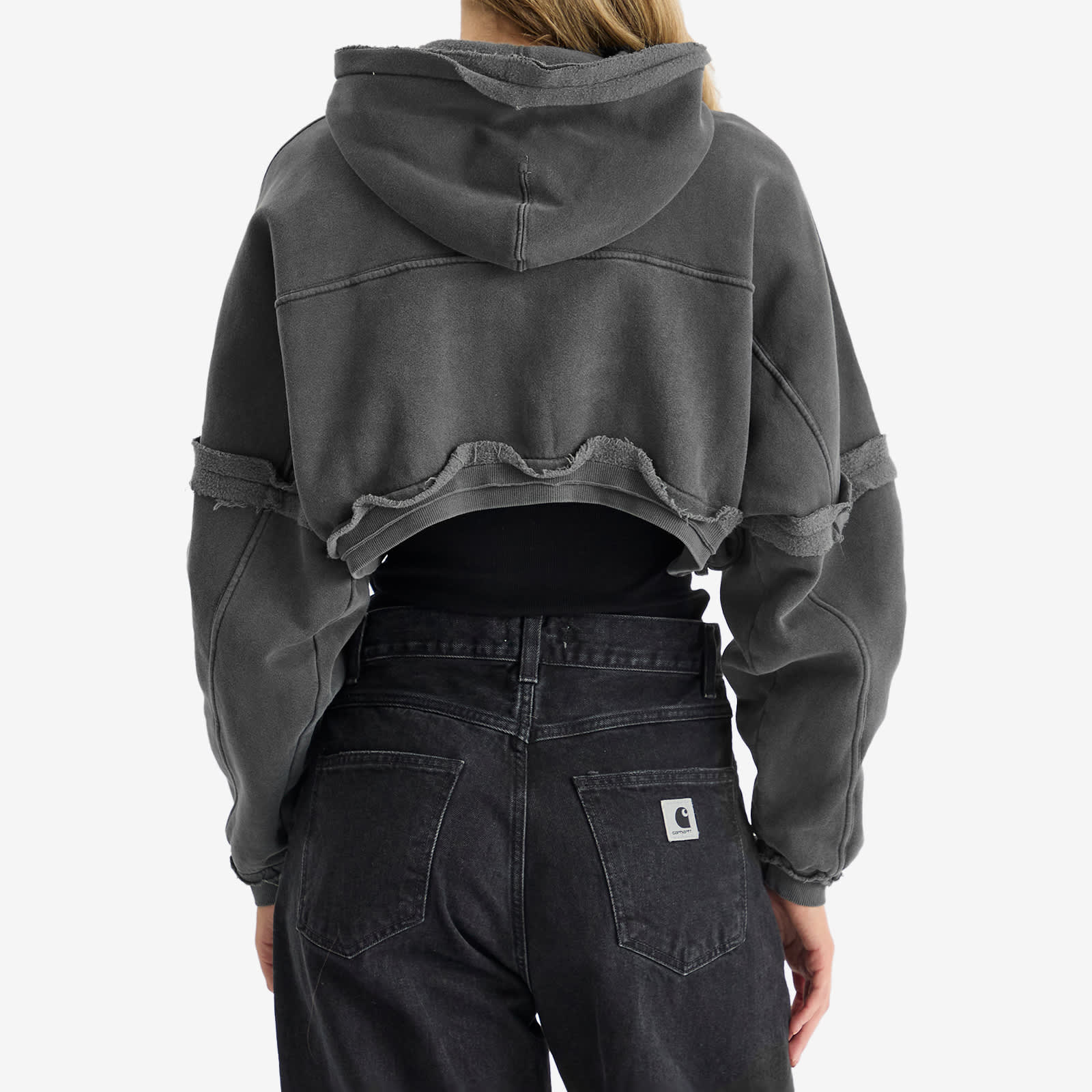 Joah Brown Deconstructed Crop Zip Hoodie