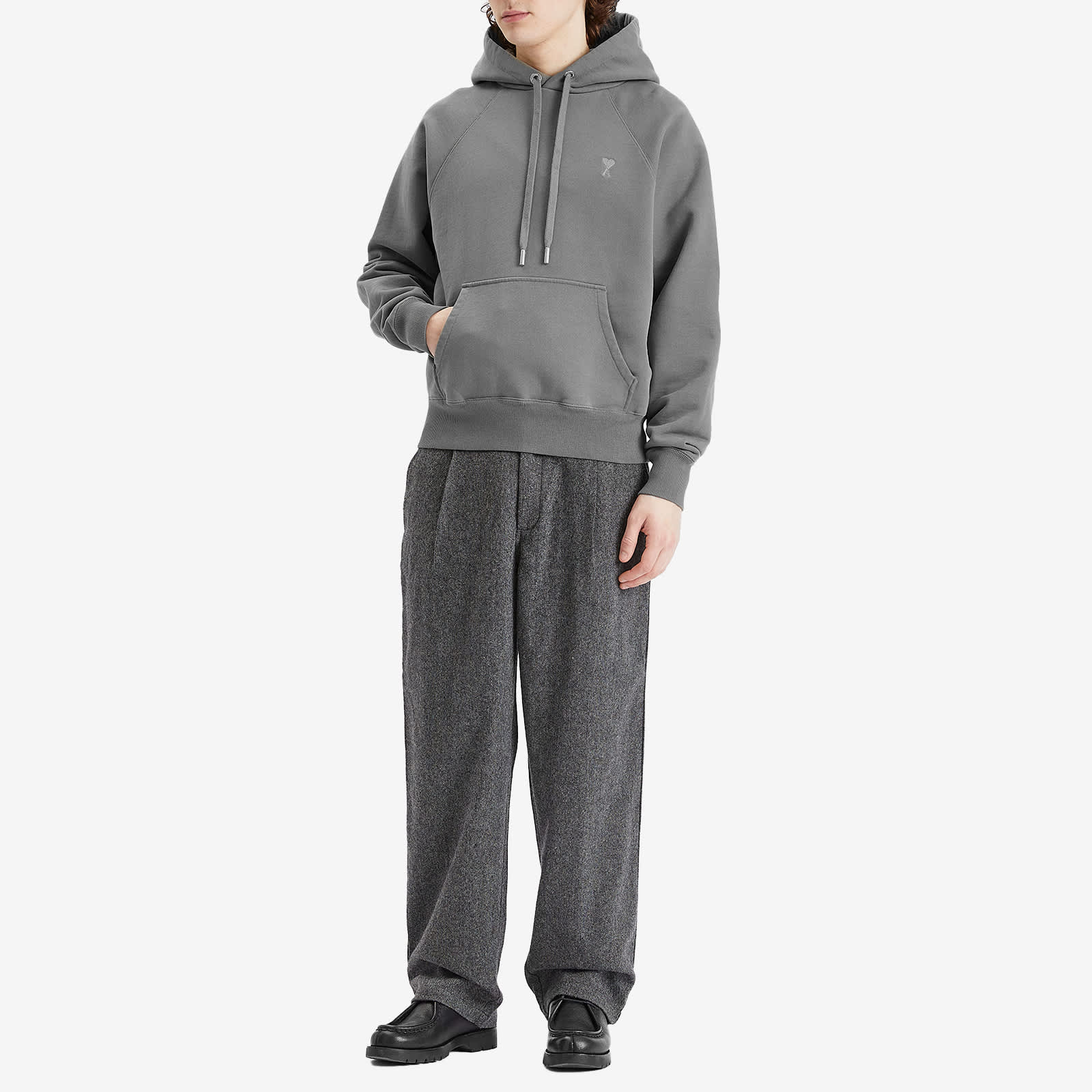 AMI Paris Tonal ADC Hoodie - Smoke Grey