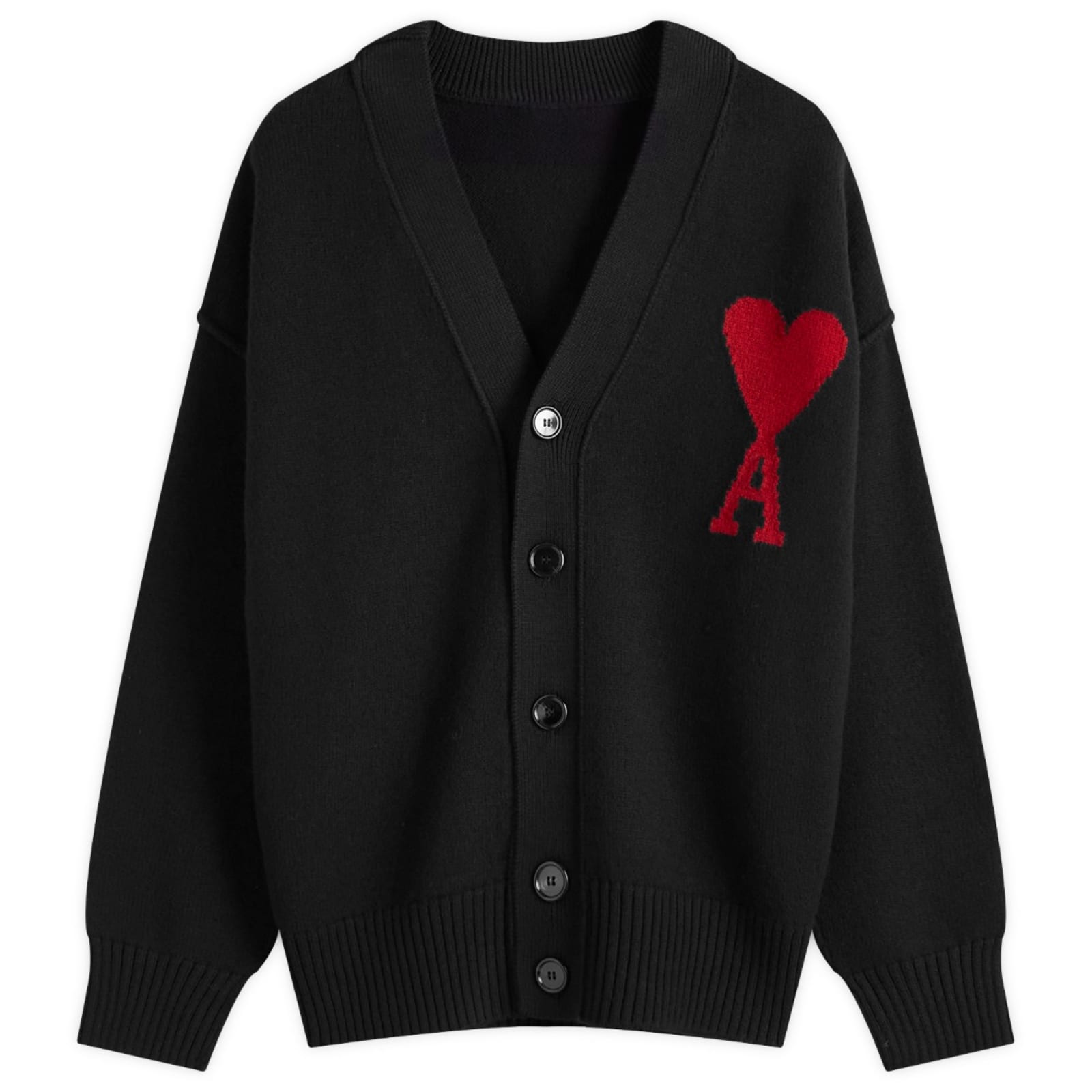 AMI ADC Big Cardigan - Black & Red